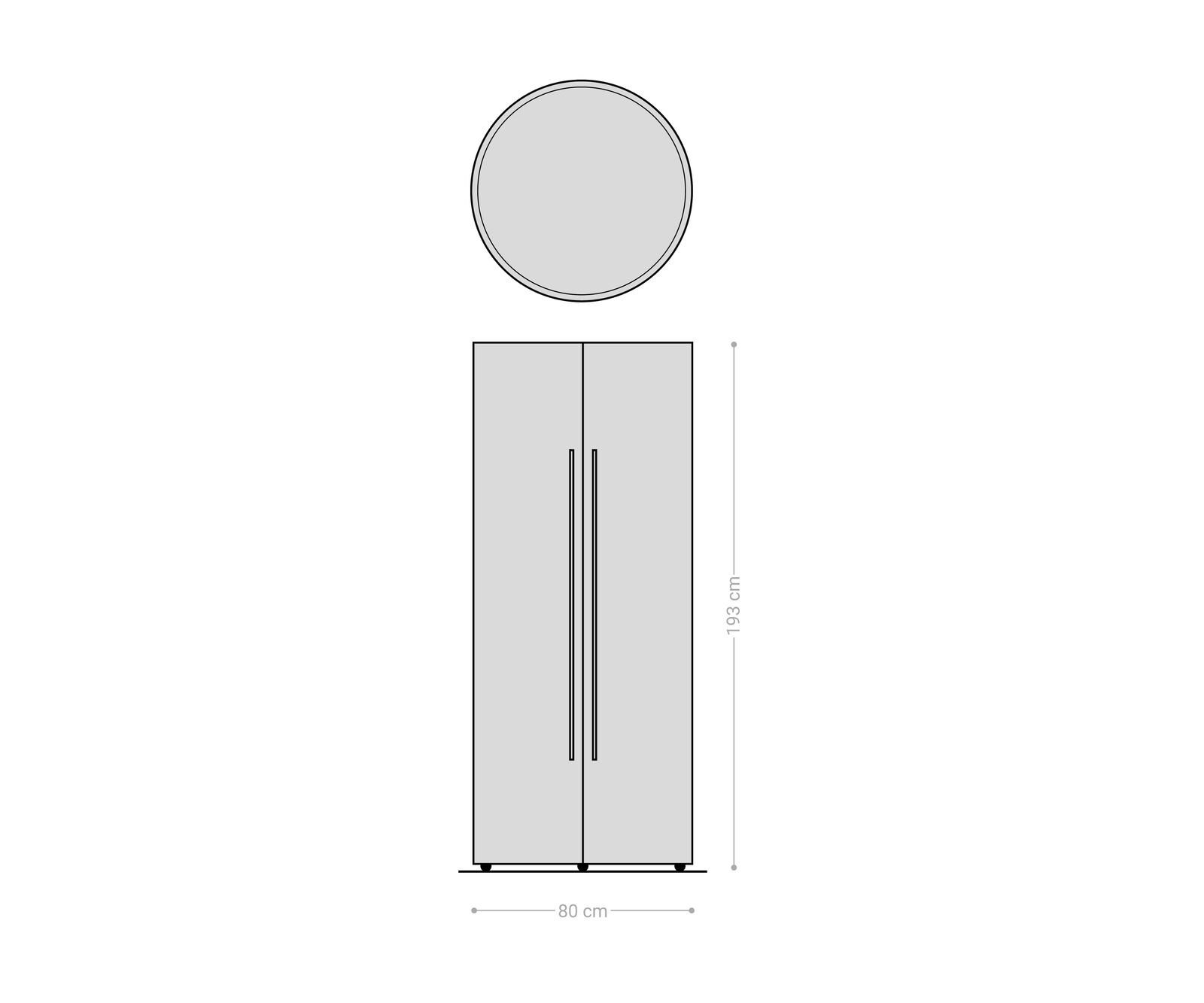 Armoire-bar Tulsa 80x190 cm acacia naturel éclairage LED armoire à vin 8