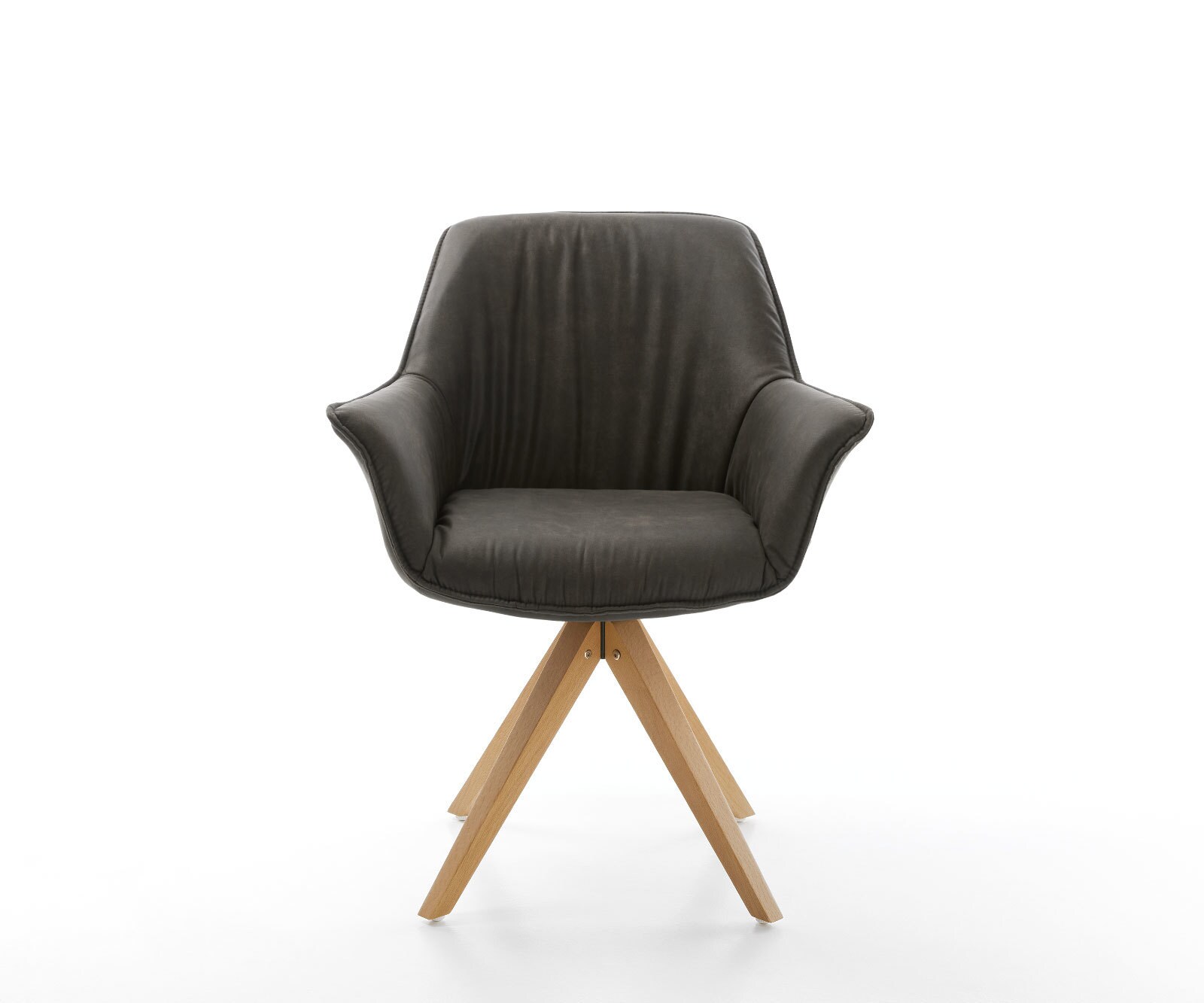 Chaise-de-salle-à-manger Keila-Flex avec accoudoirs microvelours anthracite vintage pied en bois angulaire naturel 2 Chaise-de-salle-à-manger Keila-Flex avec accoudoirs microvelours anthracite vintage pied en bois angulaire naturel 2