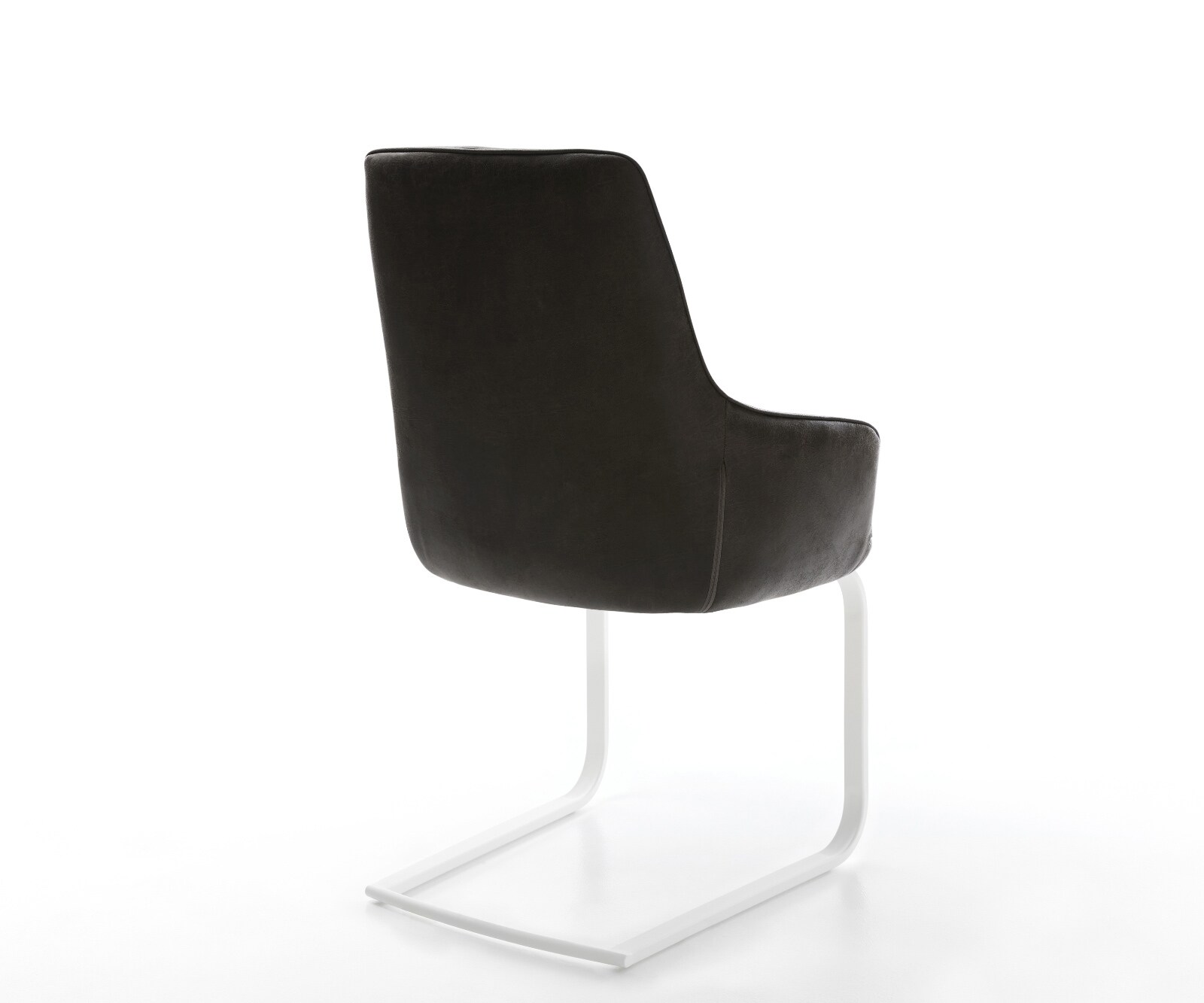 Cantilever Zelia-Flex avec accoudoirs microfibre antracite vintage pied cantilever plat blanc ressorts ensachés 5