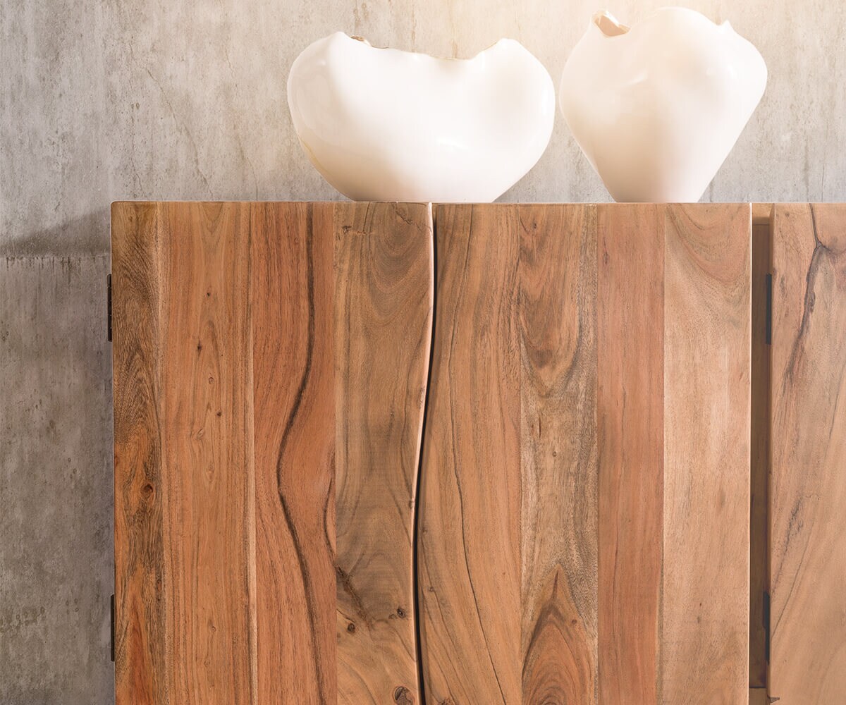Buffet Live-Edge 220 cm Acacia Nature massif 6 portes 4