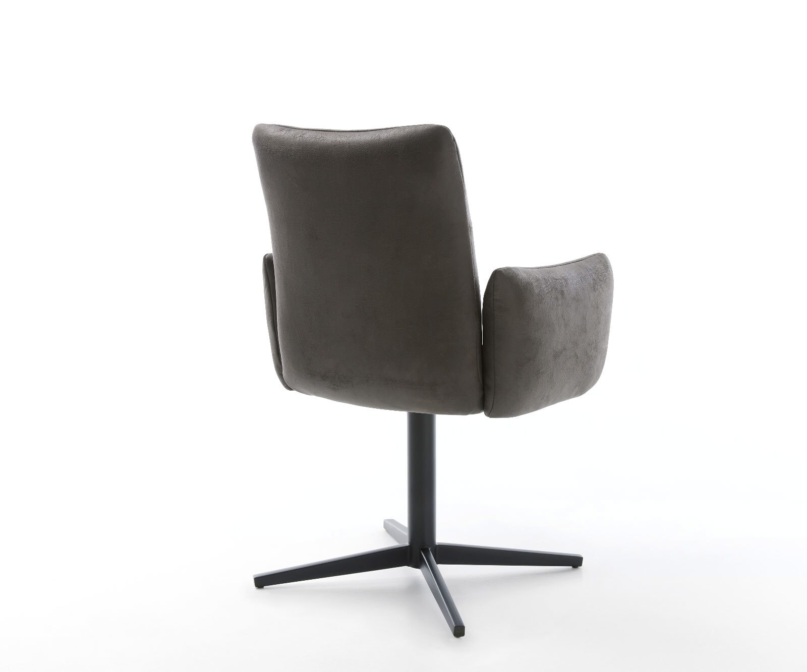 Chaise-pivotante Jova-Flex avec accoudoirs microvelours anthracite vintage pied de chaise 4 branches noir pivotement sur 360° ressorts ensachés 4