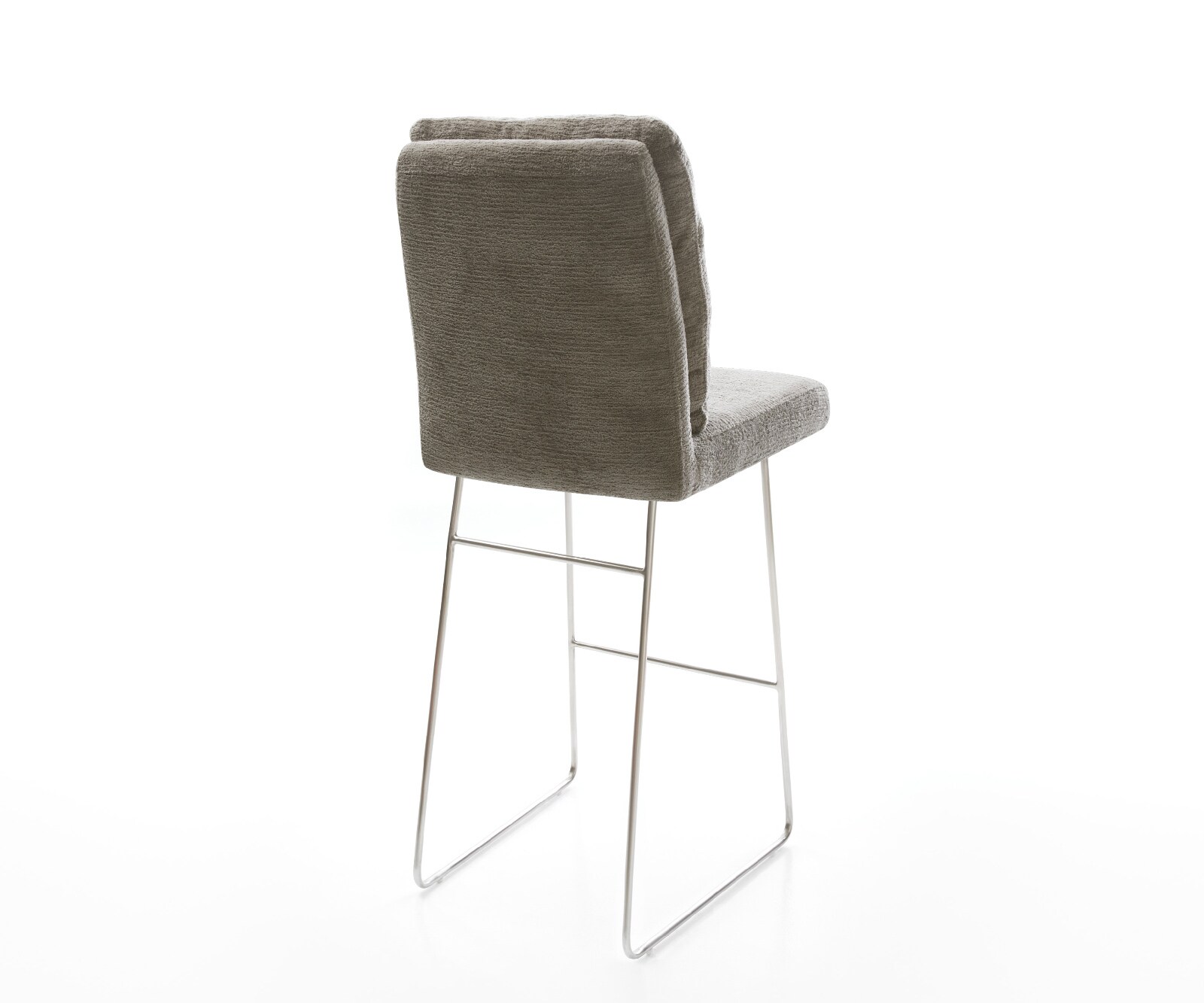 Chaise-de-bar Pela-Flex Bouclé doux Boue Pied trapèze acier inoxydable Argent 5