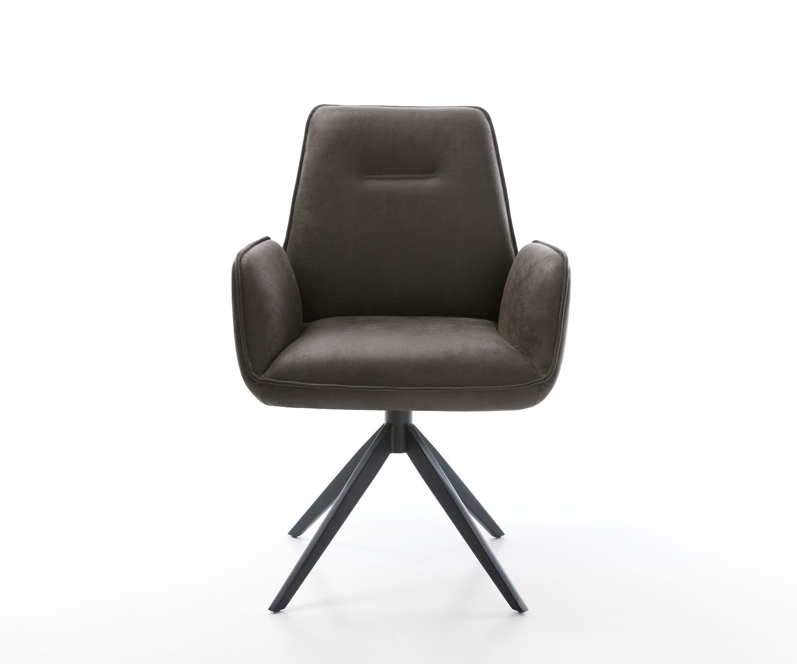 Chaise-pivotante Zoa-Flex microvelours anthracite vintage pied croisé large noir pivotement sur 360° fonction bascule ressorts ensachés 2