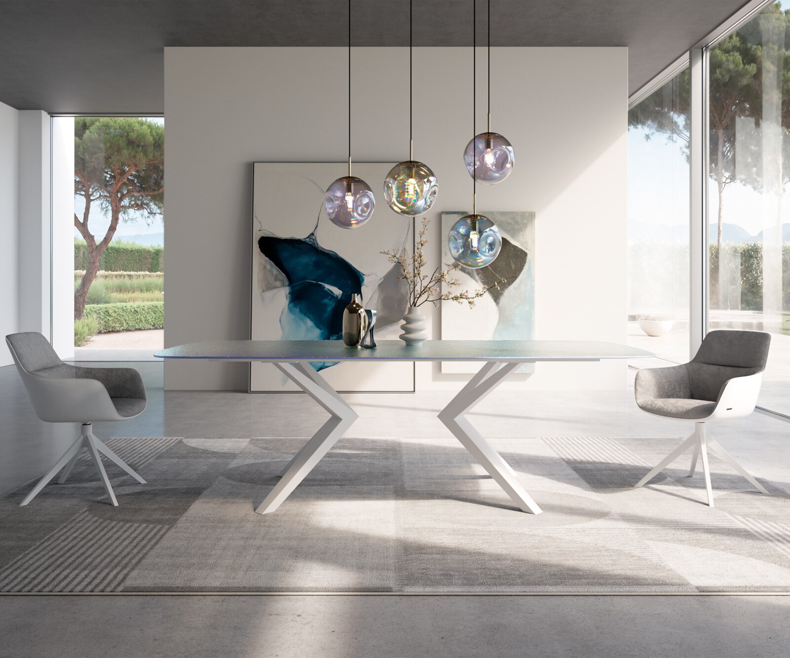 Pieds-de-table Zenthara anguleux métal blanc (lot de 2) 2 Pieds-de-table Zenthara anguleux métal blanc (lot de 2) 2