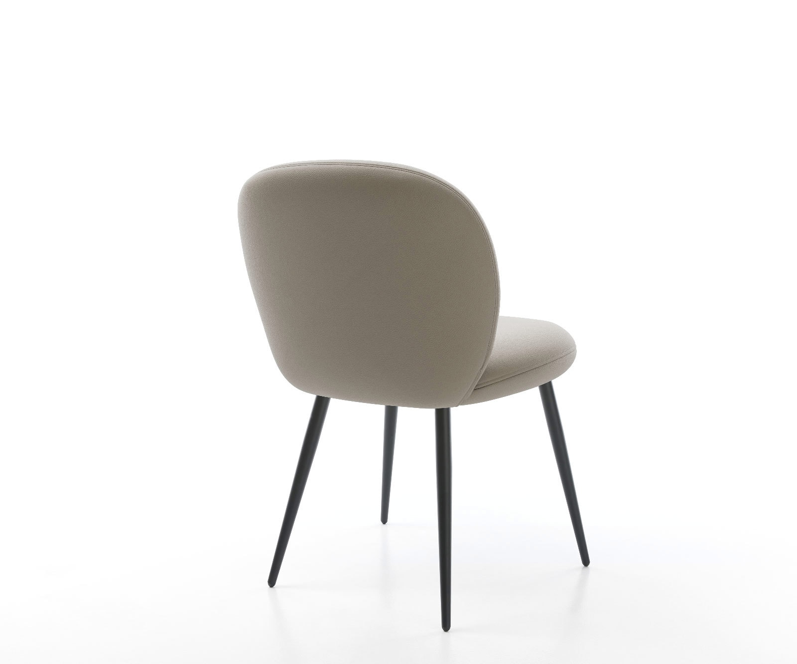 Chaise-de-salle-à-manger Nube-Flex cuir de vache couleur boue 4 pieds coniques noir ressorts ensachés 5