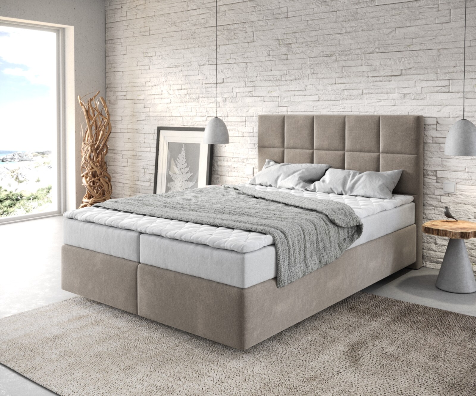 Lit-à-sommier-tapissier Dream-Fine avec matelas et sur-matelas 2