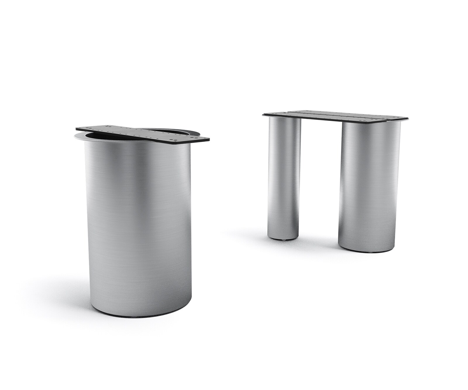 Pieds de table Troa acier inoxydable brossé pour plateaux de table à partir de 200 cm Pieds de table Troa acier inoxydable brossé pour plateaux de table à partir de 200 cm