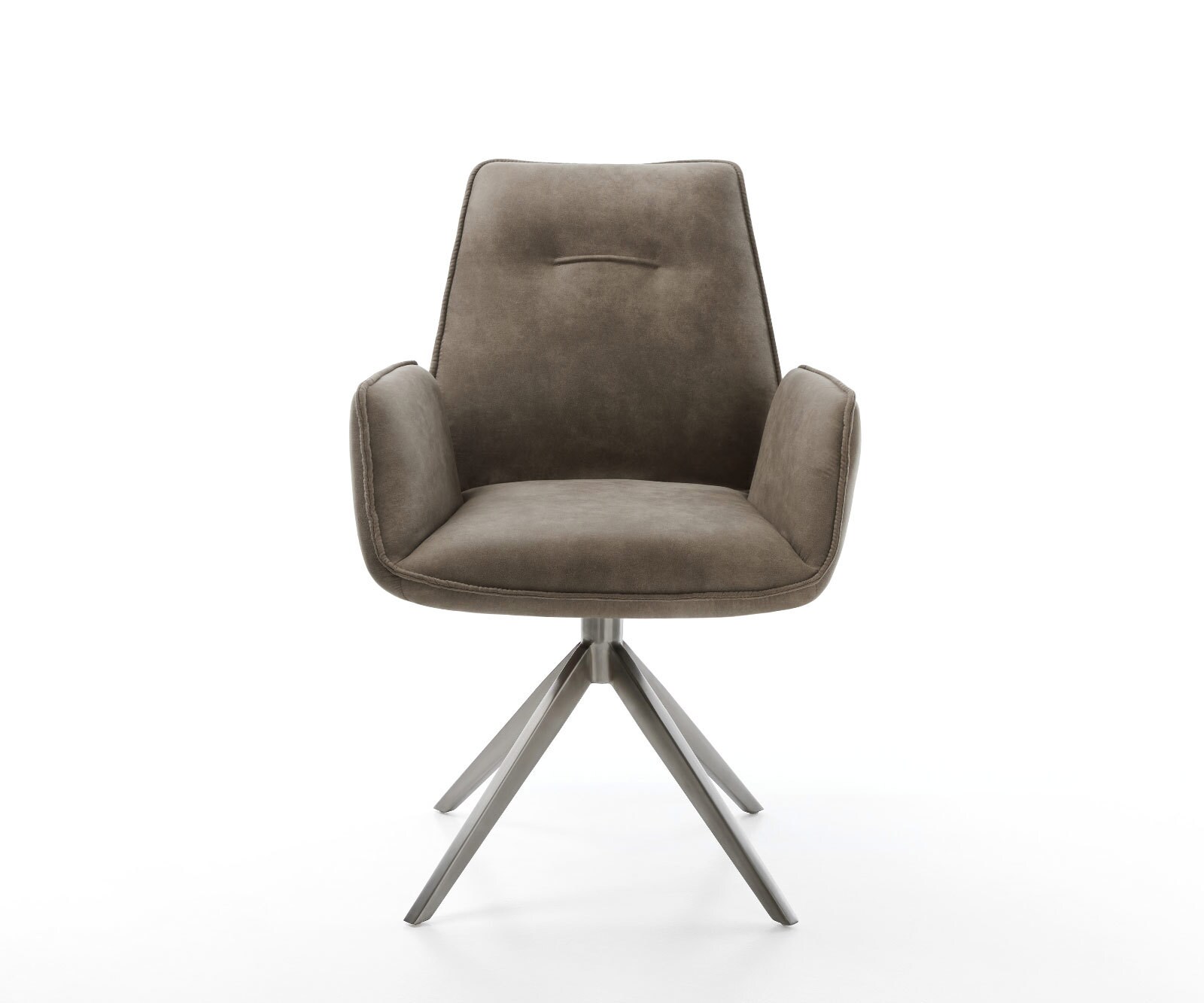 Chaise-pivotante Zoa-Flex microvelours taupe vintage pied croisé large grafiete pivotement sur 360° fonction bascule ressorts ensachés 2