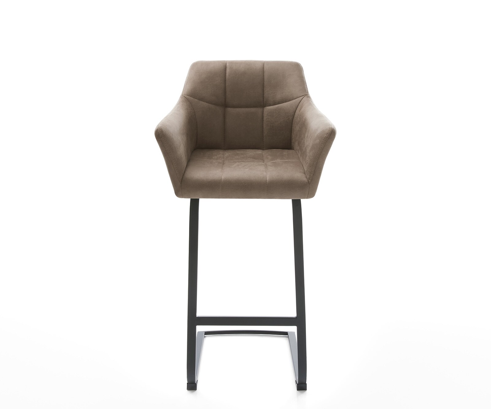 Chaise-de-bar Yulo-Flex vintage taupe cantilever plat métal 1
