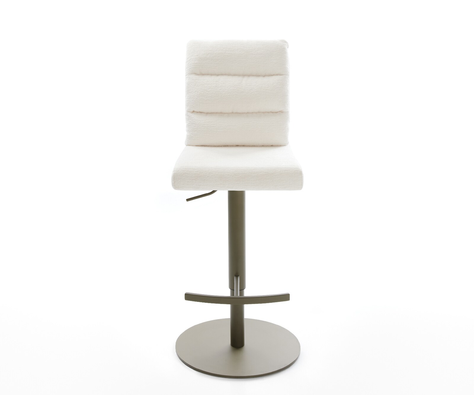 Chaise-de-bar Pela-Flex Bouclé doux Beige Pied pivotant réglable en hauteur couleur titane Couleur titane 1