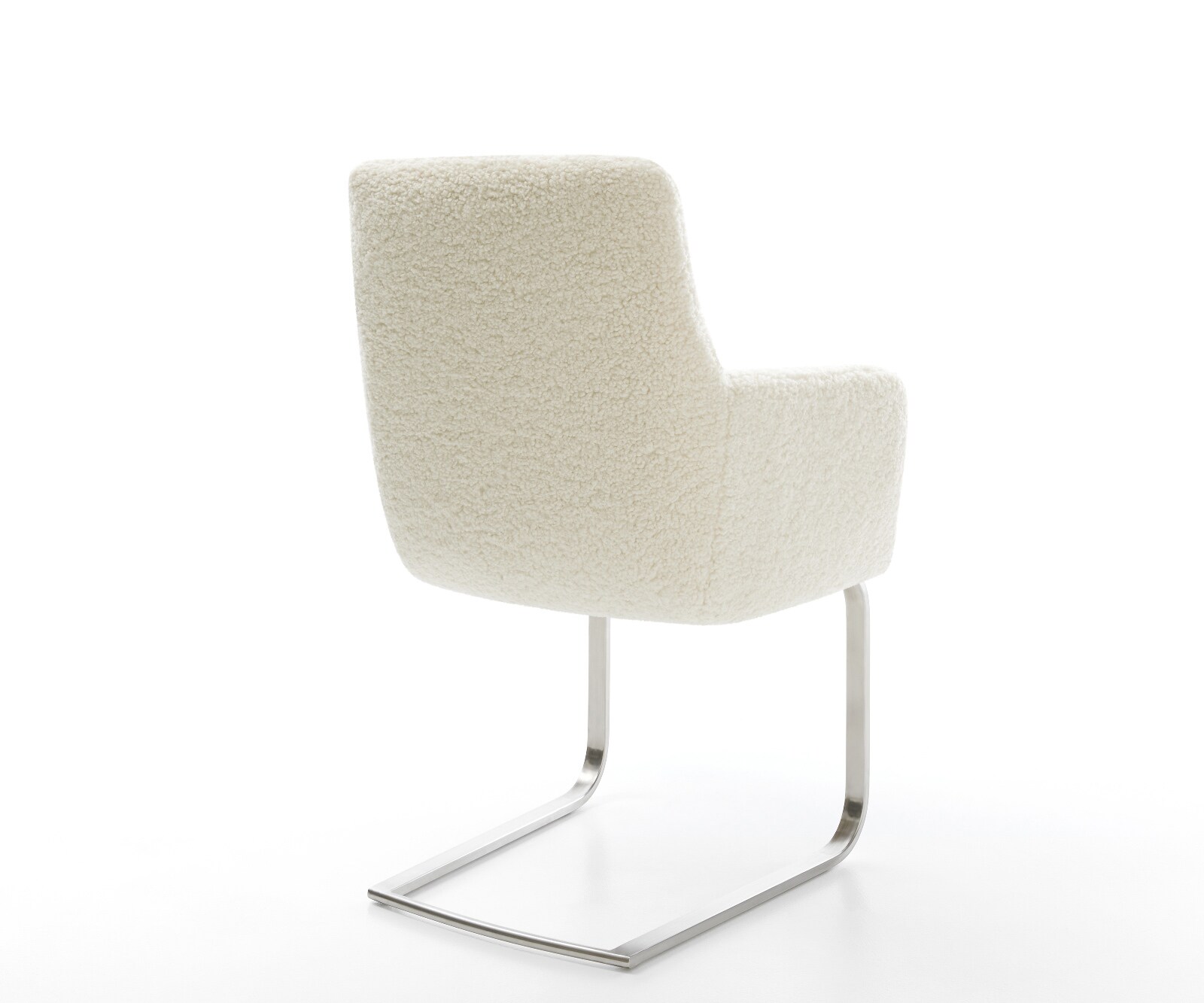 Cantilever Heira-Flex avec accoudoirs tissu teddy beige pied cantilever plat acier inoxydable resorts ensachés 5