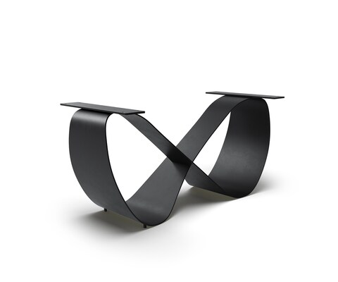 Piètement de table Infinity métal noir pour plateaux à partir de 240 cm