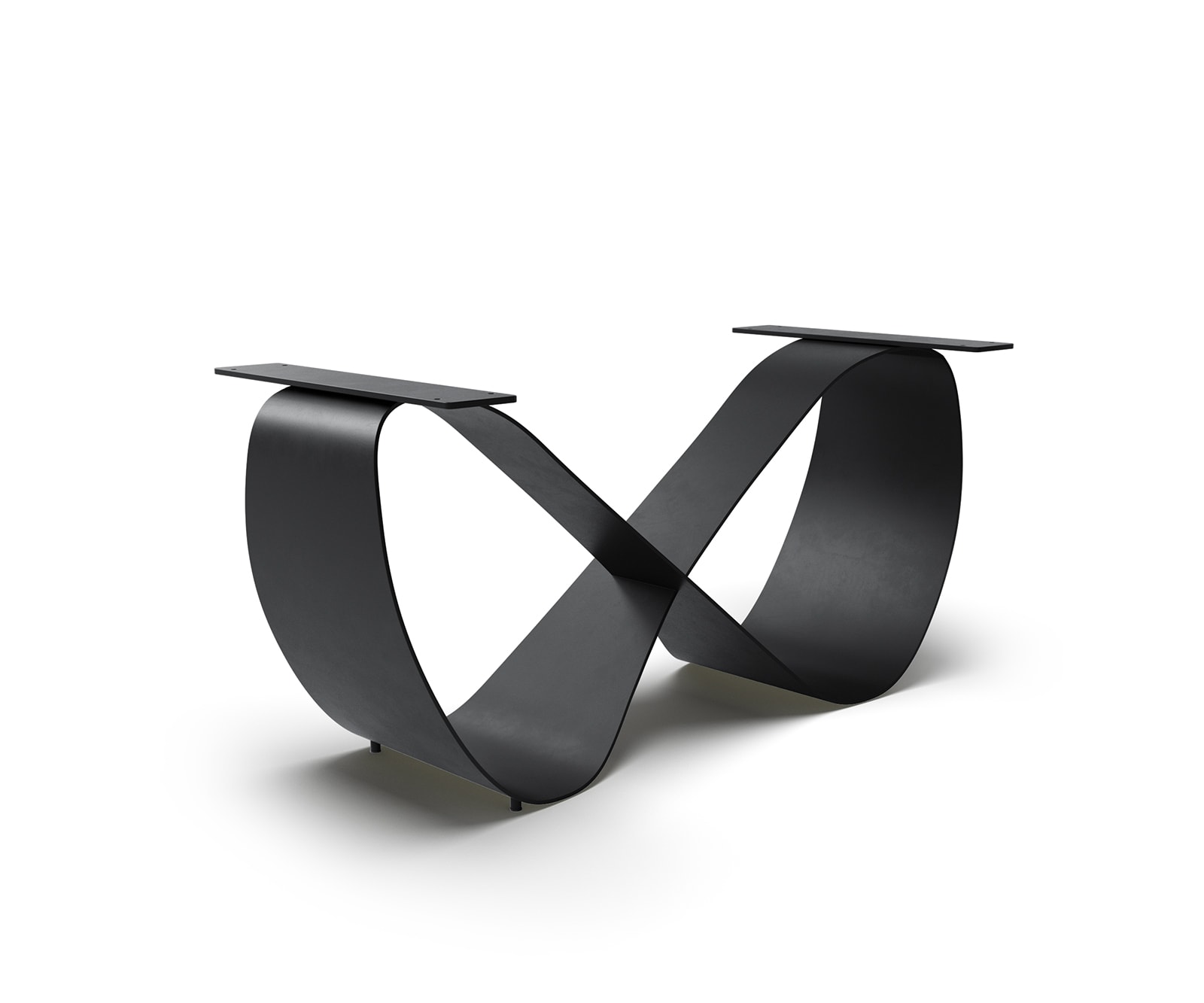 Piètement de table Infinity métal noir pour plateaux à partir de 240 cm Piètement de table Infinity métal noir pour plateaux à partir de 240 cm