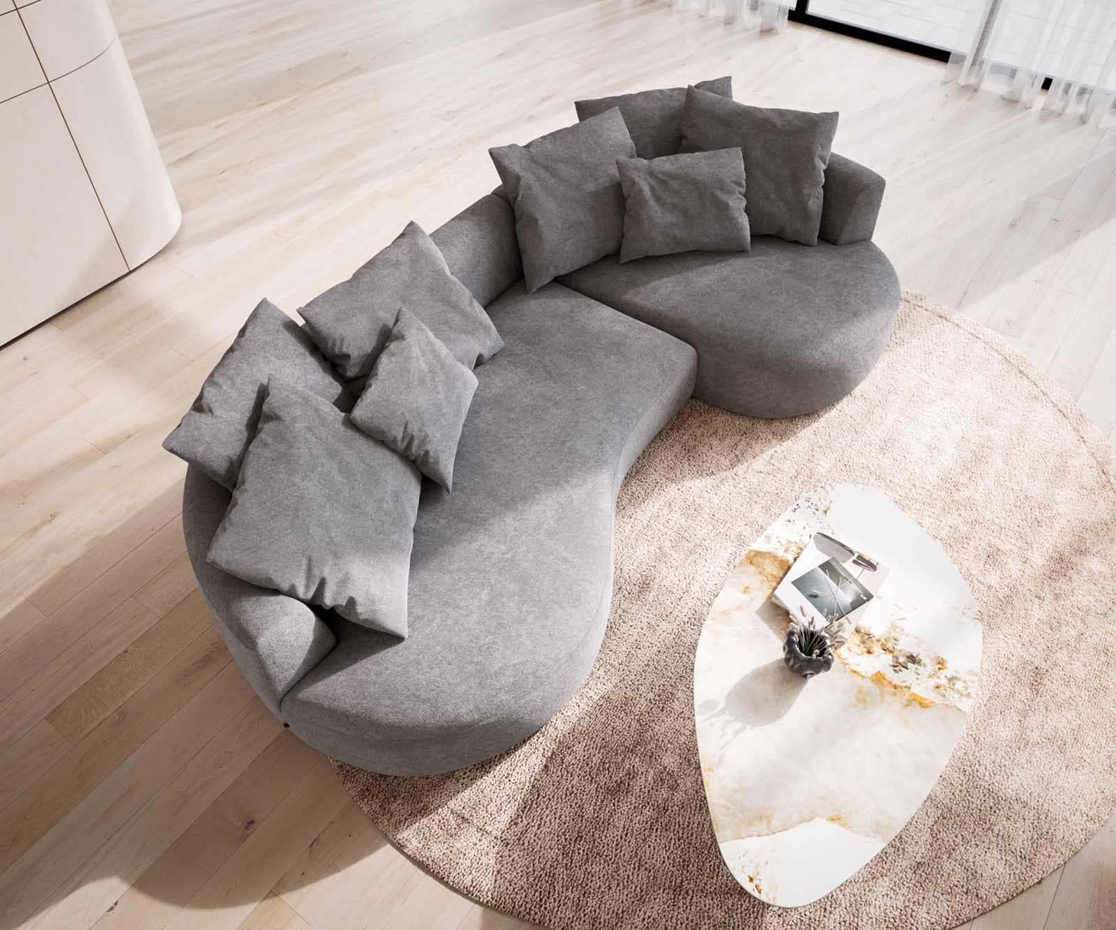 Canapé Edina 330x170 cm microfibre gris 3 Canapé Edina 330x170 cm microfibre gris 3