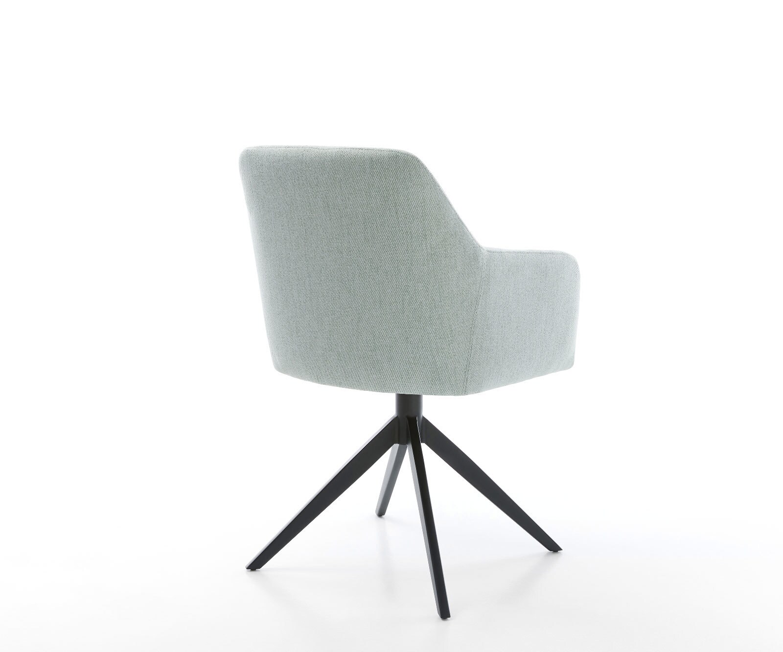 Chaise-pivotante Greg-Flex rayures vert menthe pied croisé large noir pivotement sur 360° fonction bascule ressorts ensachés 4