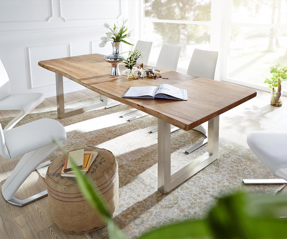Plateau-de-table-à-manger Edge 260x100cm acacia nature Live-Edge 4