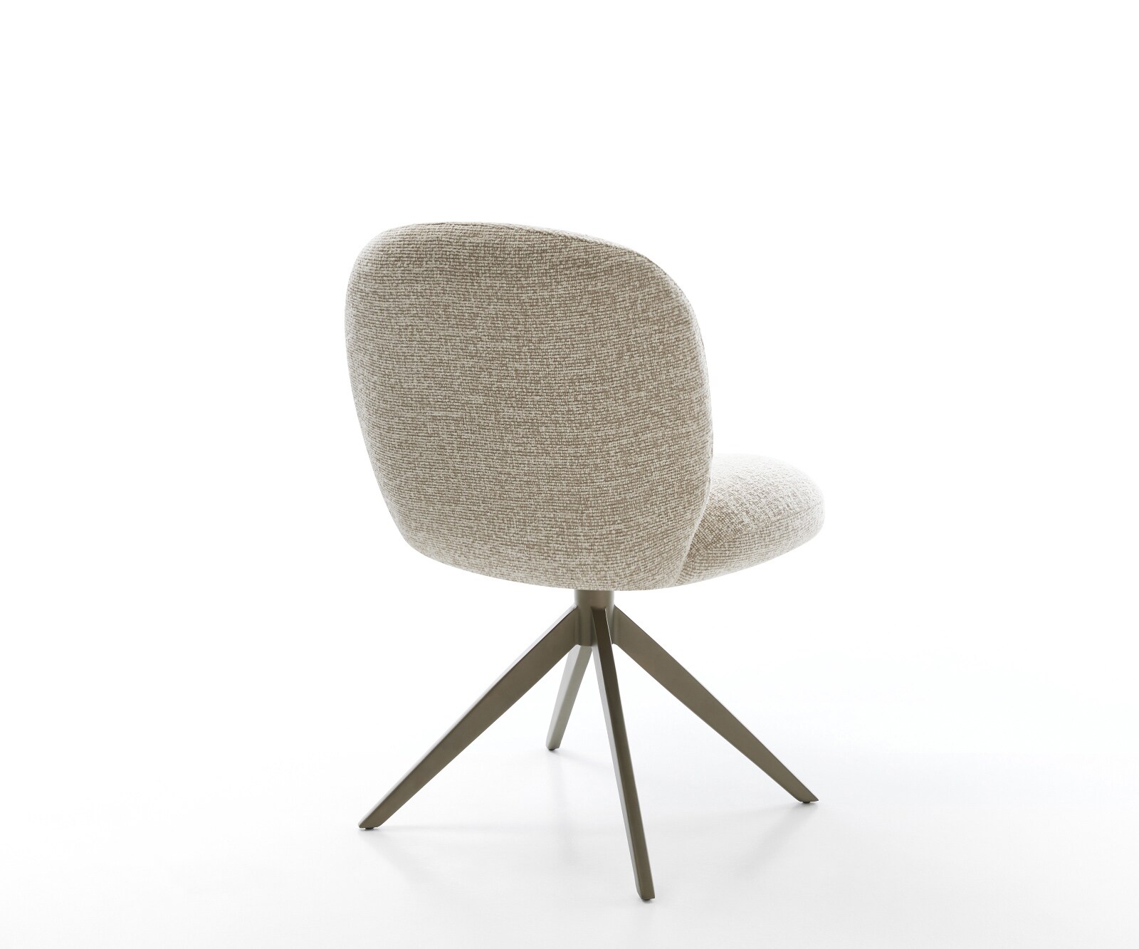 Chaise-pivotante Nube-Flex tissu tissé doux beige pied croisé large aspect titane pivotement sur 360° fonction bascule resorts ensachés 5