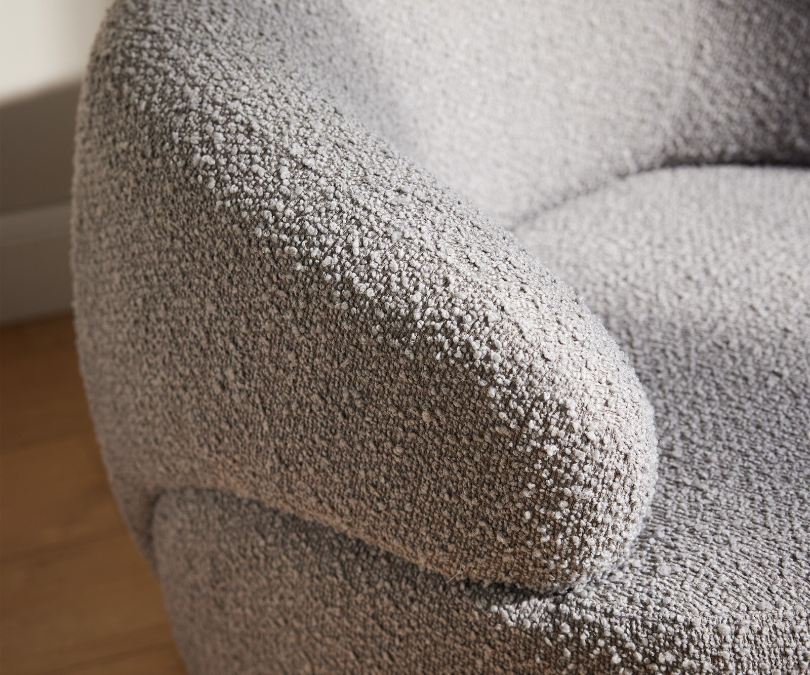 Fauteuil-lounge Nova 88x88 cm Bouclé gris argenté 5 Fauteuil-lounge Nova 88x88 cm Bouclé gris argenté 5