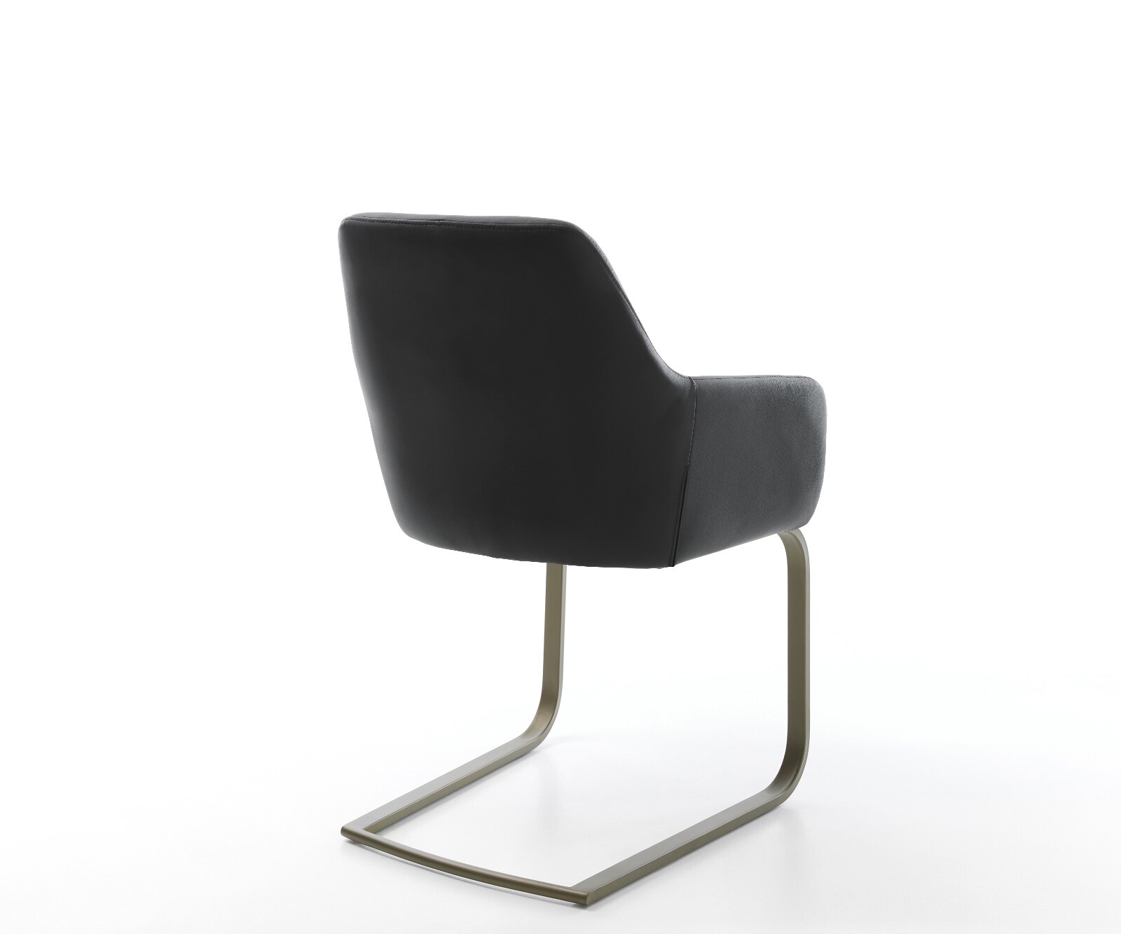 Cantilever Pejo-Flex cuir de vache noir pied cantilever plat aspect titane ressorts ensachés 5