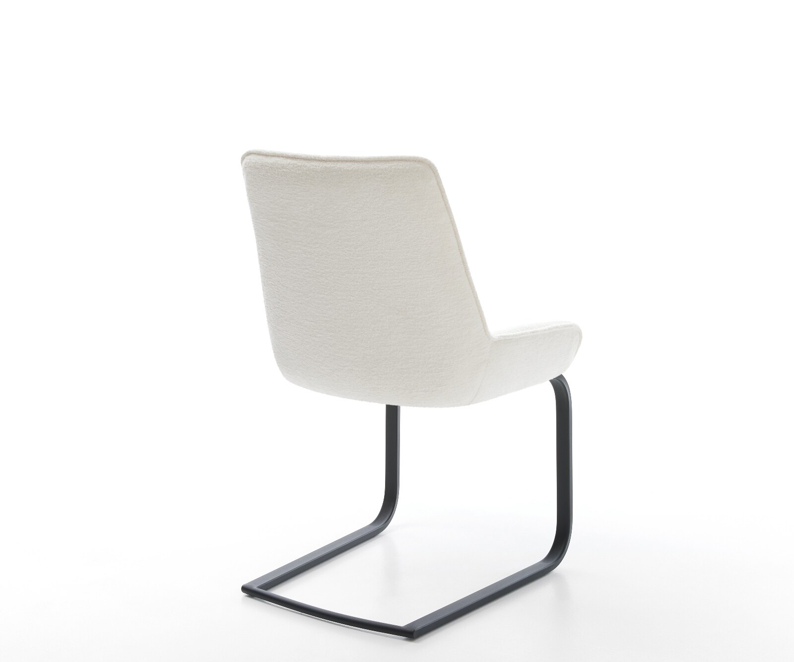 Cantilever Taimi-Flex bouclé doux beige pied cantilever plat noir 4