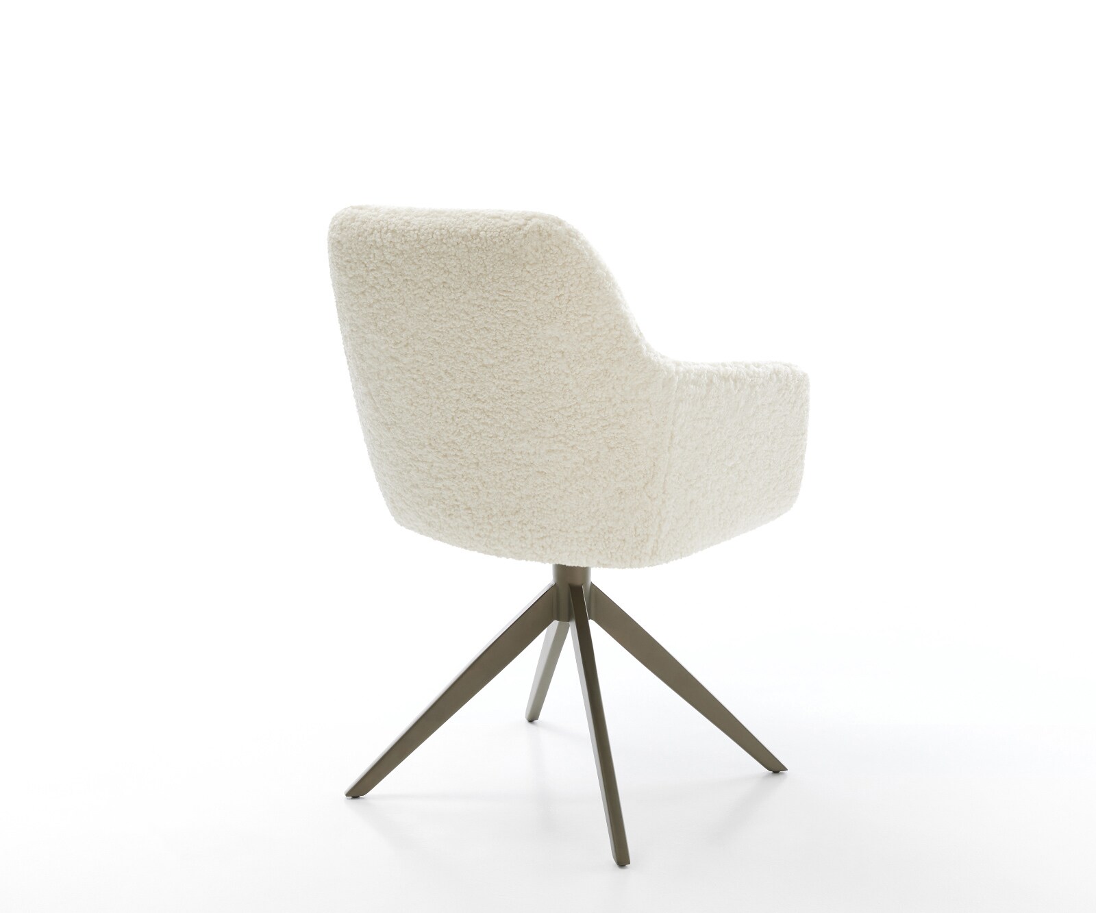 Chaise-pivotante Pejo-Flex tissu teddy beige pied croisé large aspect titane pivotement sur 360° fonction bascule resorts ensachés 5