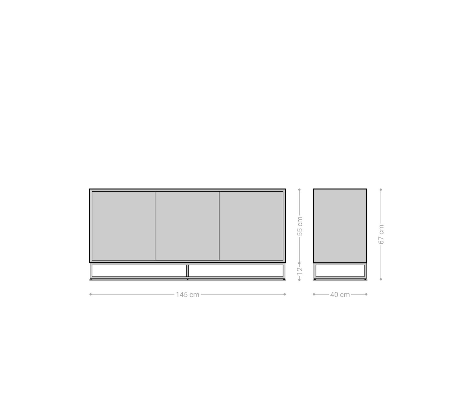 Buffet Famke 145 cm mangue teck 3 portes 8