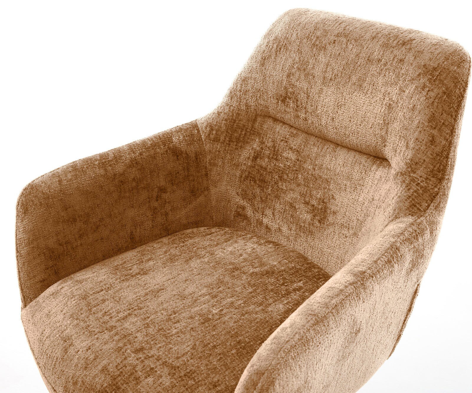 Chaise-pivotante Pejo-Flex chenille rouille pied croisé conique noir pivotement sur 180° ressorts ensachés 3