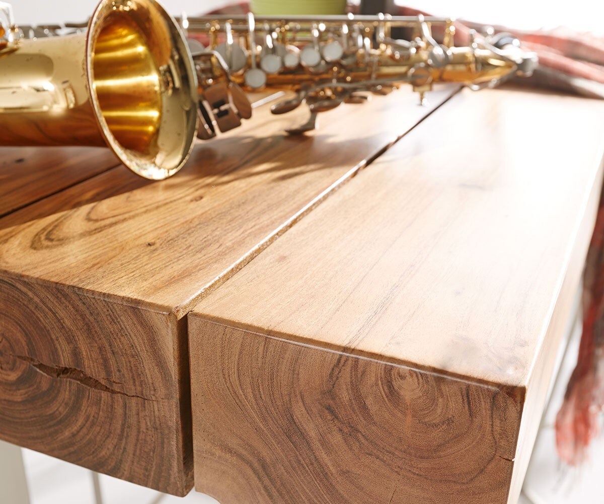 Table-bar Blokk 165x60 cm cadre métallique acacia nature 5