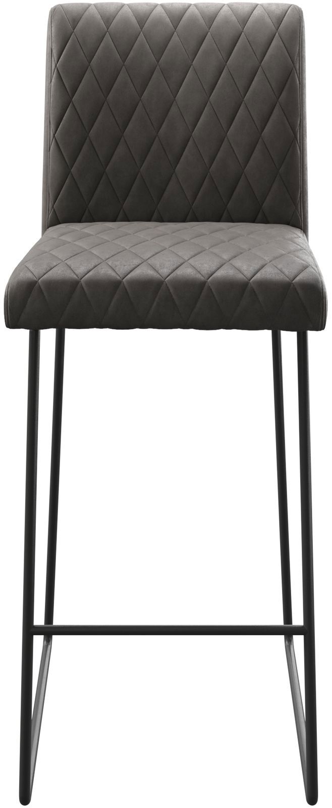 Chaise-de-bar Earnest-Flex piqué en diamant Vintage anthracite  cadre de patins métal 3