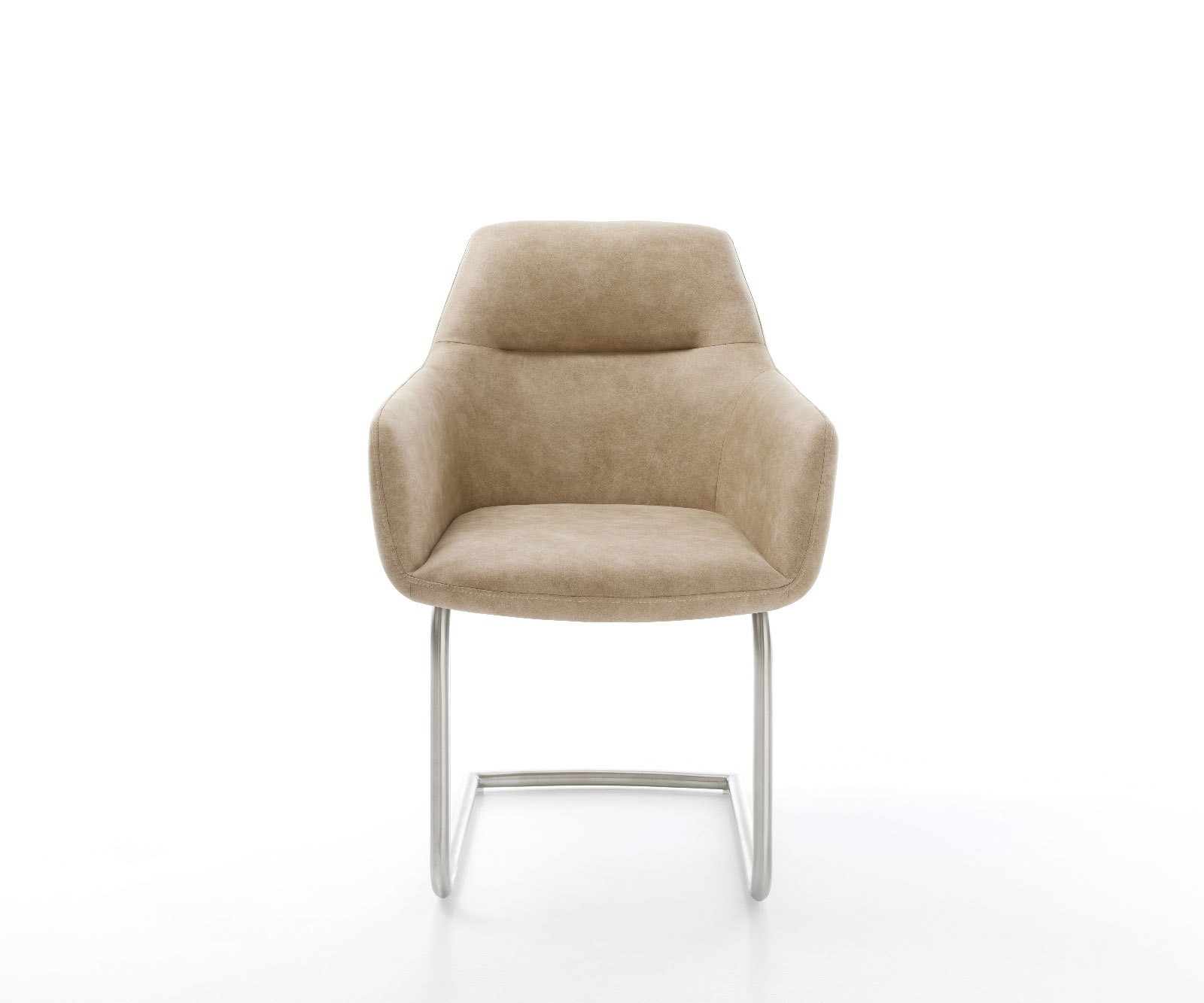 Cantilever Pejo-Flex microvelours beige vintage pied cantilever rond acier inoxydable brossé ressorts ensachés 1 Cantilever Pejo-Flex microvelours beige vintage pied cantilever rond acier inoxydable brossé ressorts ensachés 1