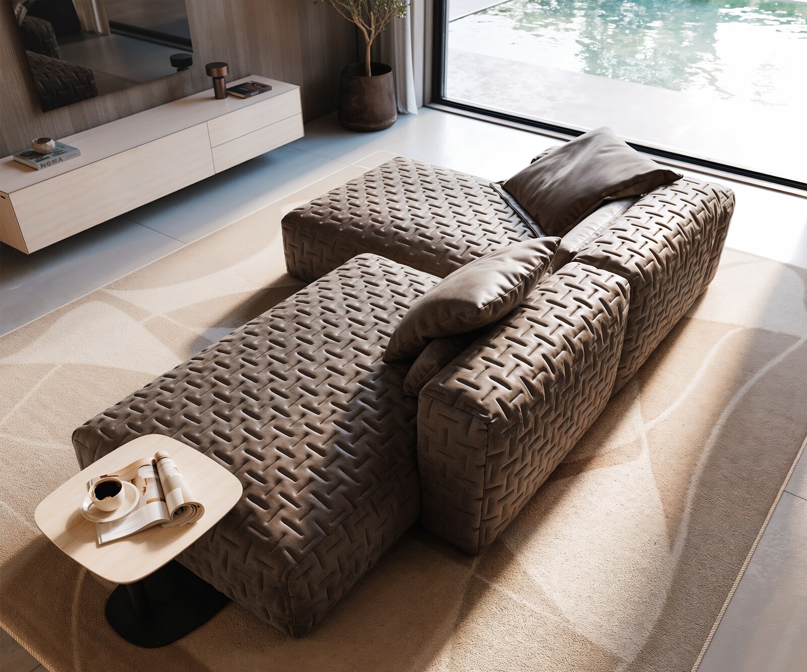 Canapé d'angle Freestyle Icon 310x200 cm Microfibre taupe vintage 3