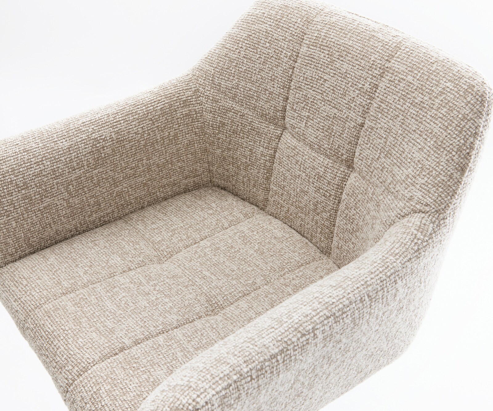 Chaise-de-bar Yulo-Flex Tissu tissé doux Beige Pied cantilever acier inoxydable Argent 4