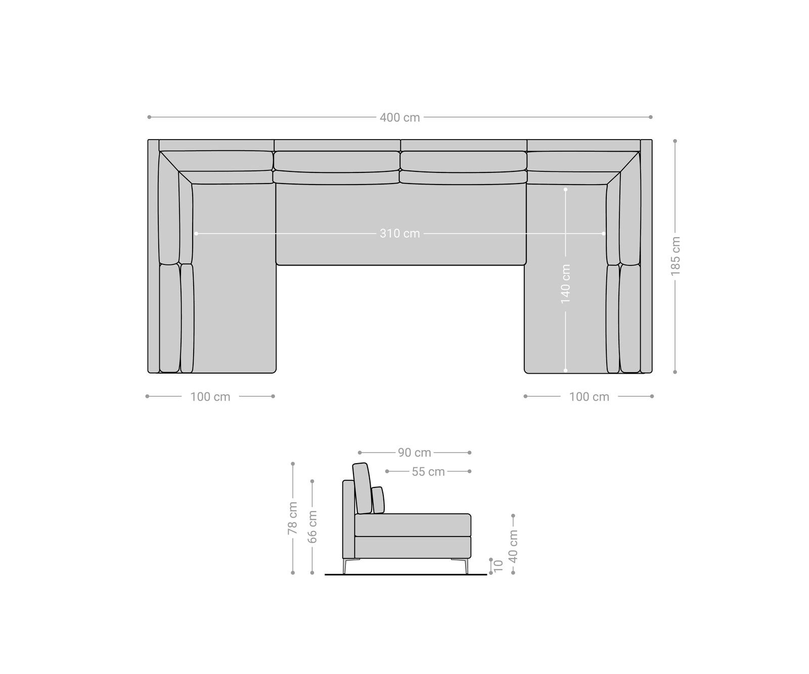 Canapé-panoramique Elio XL 400x185 cm simili cuir vintage marron antique 6