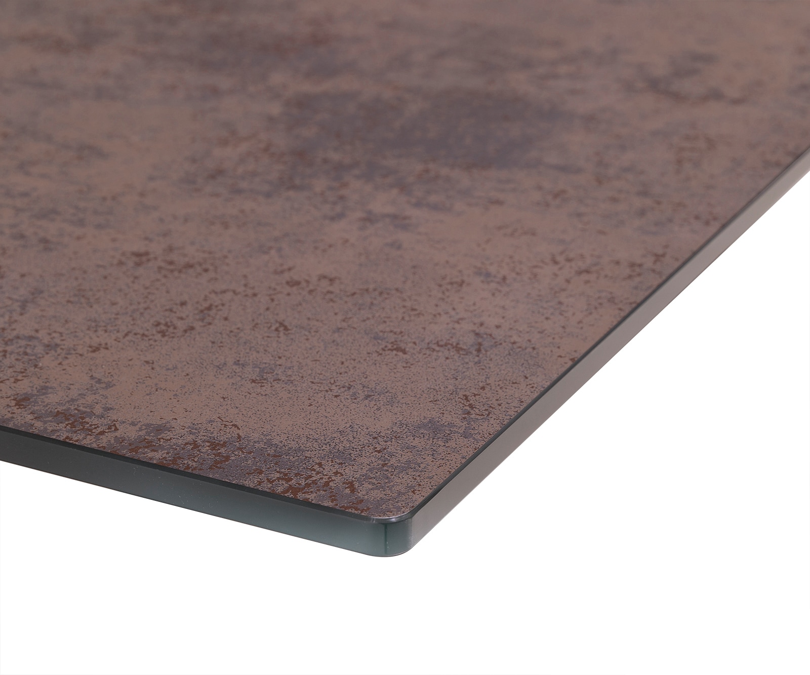Table-à-manger Edge 180-220x90cm verre Antique-marron pieds milieu croisé noir 5