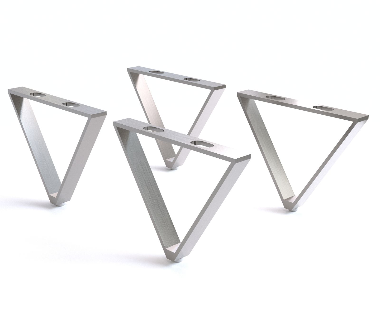 Pied-en-V acier inoxydable brossé 15 cm pour tous types de meubles (lot de 4) Pied-en-V acier inoxydable brossé 15 cm pour tous types de meubles (lot de 4)