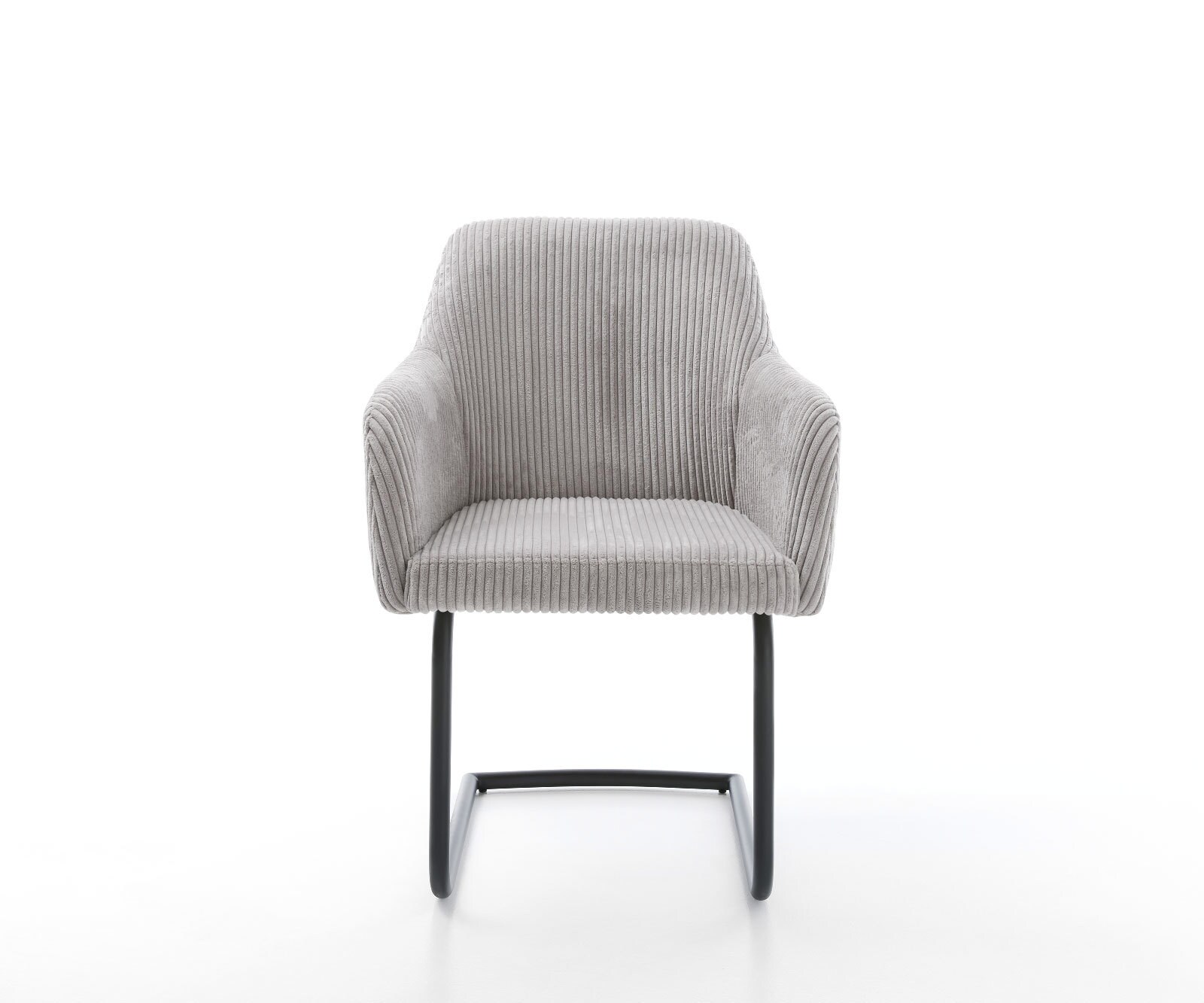 Cantilever Greg-Flex côtelé gris argenté pied cantilever rond noir ressorts ensachés 1 Cantilever Greg-Flex côtelé gris argenté pied cantilever rond noir ressorts ensachés 1