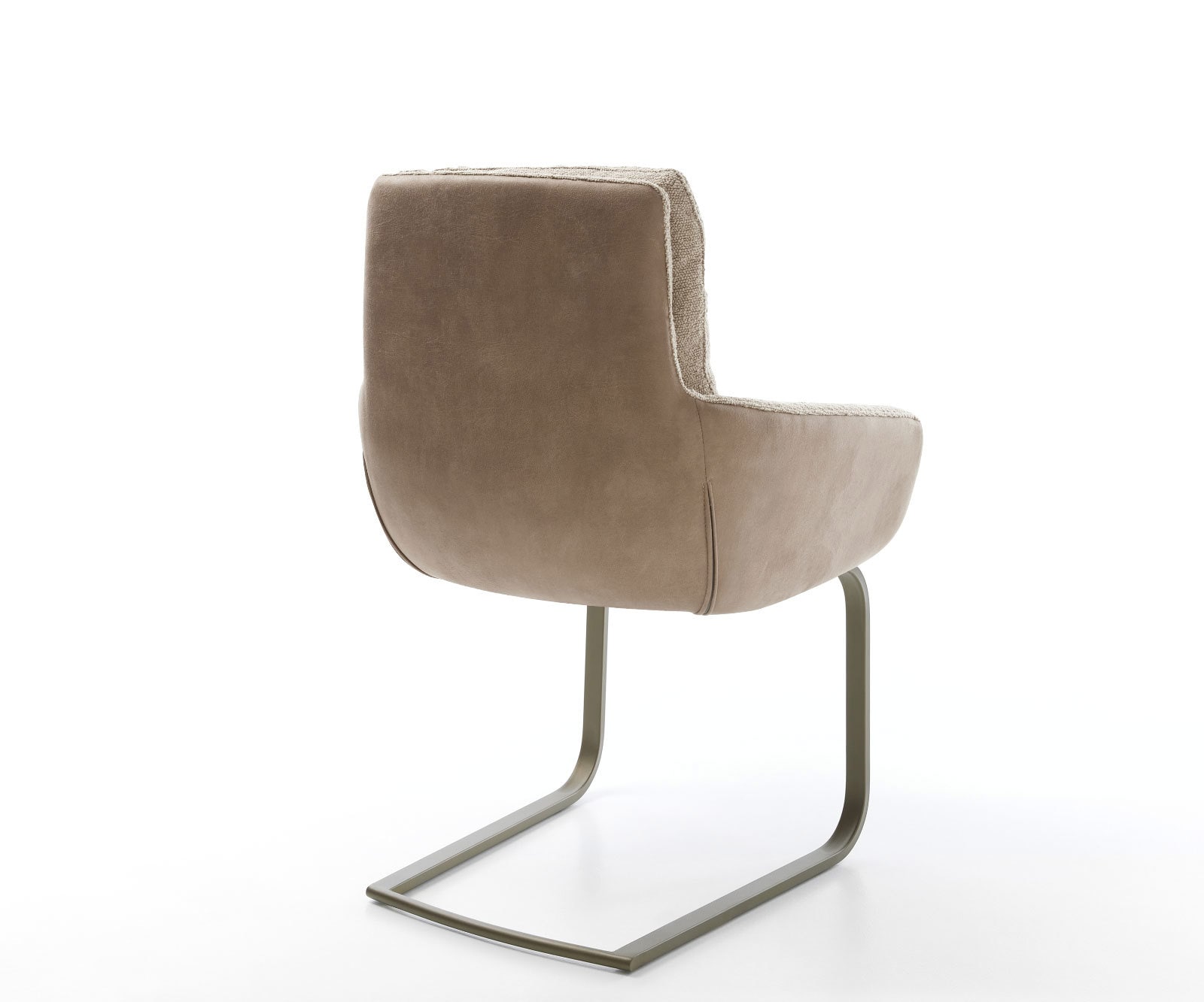 Cantilever Abelia-Flex avec accoudoirs tissu mixte couleur boue pied cantilever plat aspect titane 4 Cantilever Abelia-Flex avec accoudoirs tissu mixte couleur boue pied cantilever plat aspect titane 4