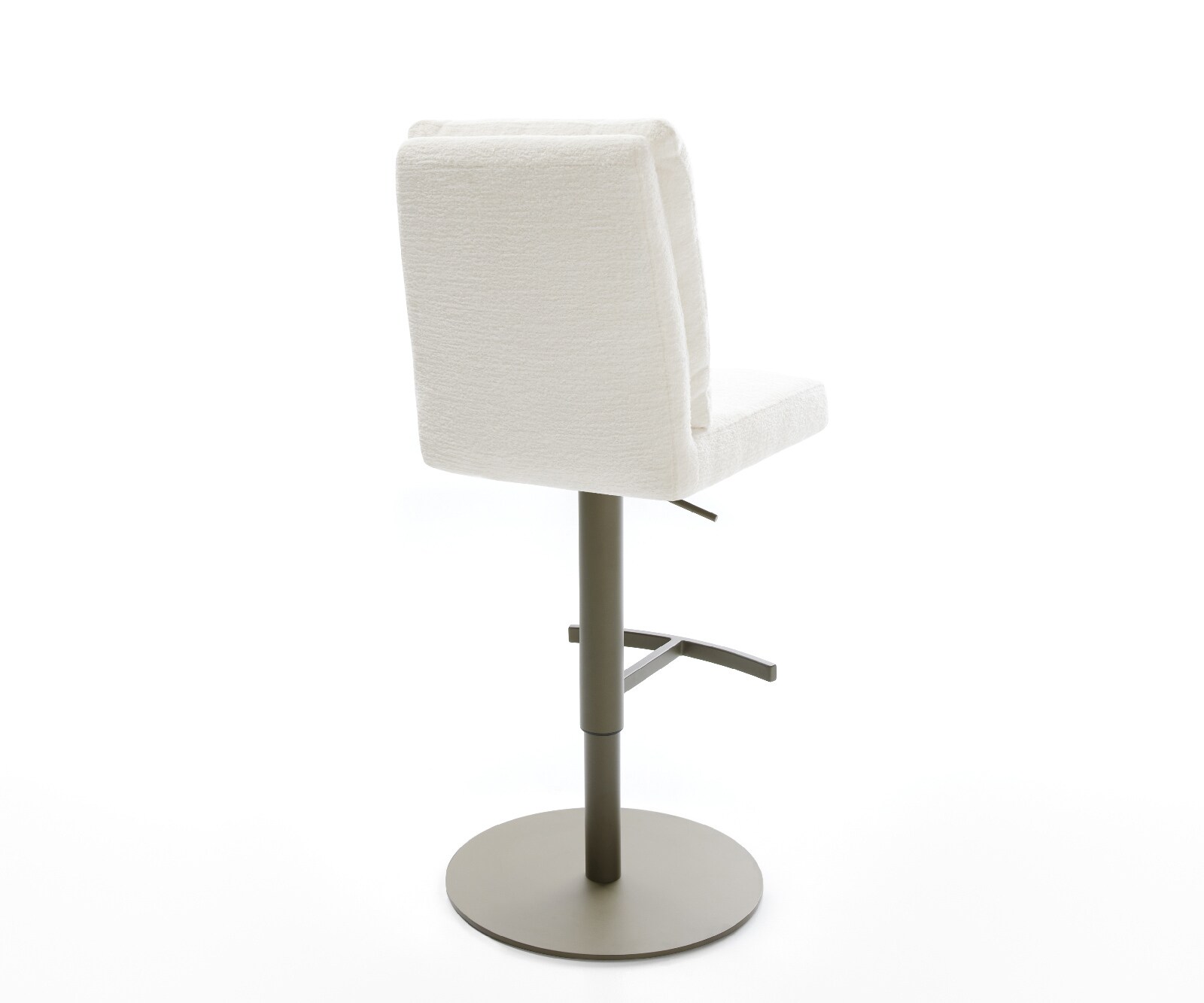 Chaise-de-bar Pela-Flex Bouclé doux Beige Pied pivotant réglable en hauteur couleur titane Couleur titane 4