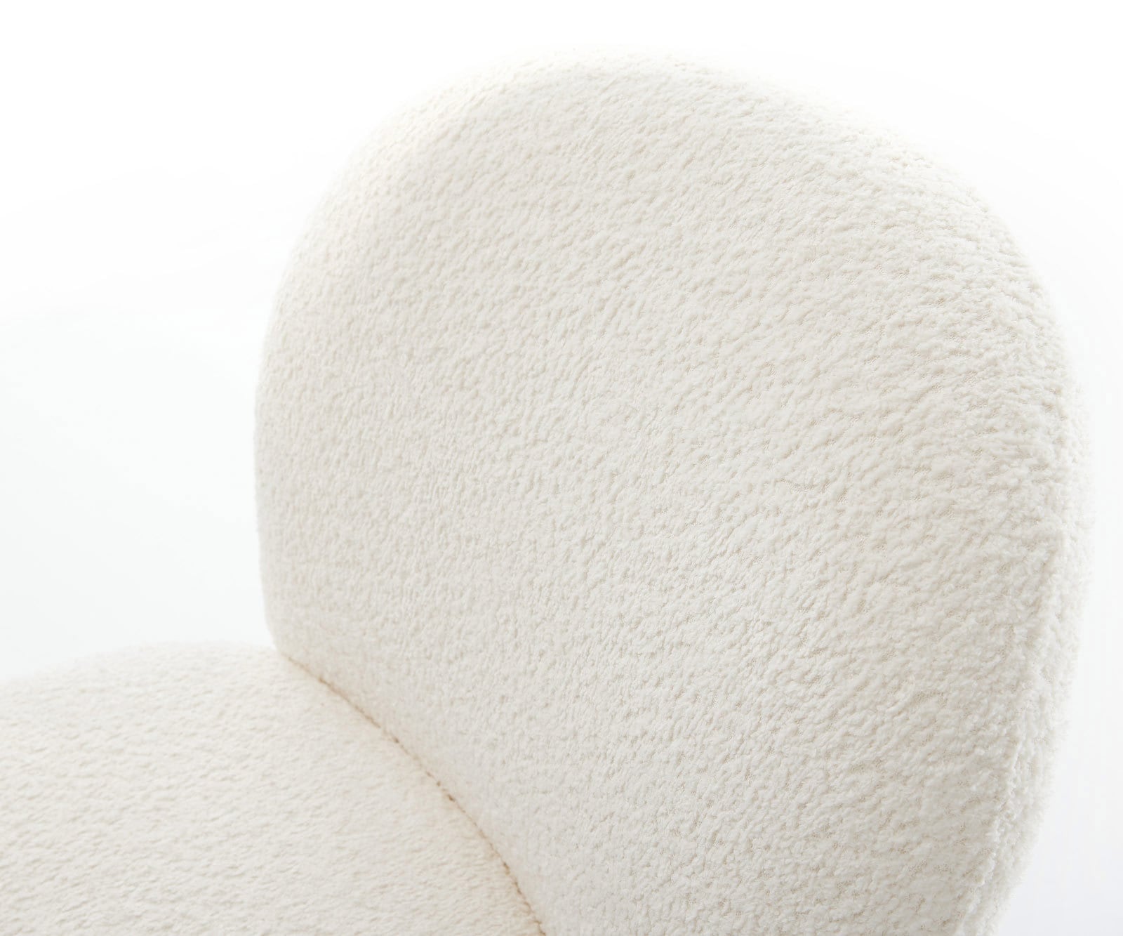 Chaise-pivotante Nube-Flex bouclé blanc pied de chaise 4 branches acier inoxydable brossé pivotement sur 360° ressorts ensachés 3 Chaise-pivotante Nube-Flex bouclé blanc pied de chaise 4 branches acier inoxydable brossé pivotement sur 360° ressorts ensachés 3