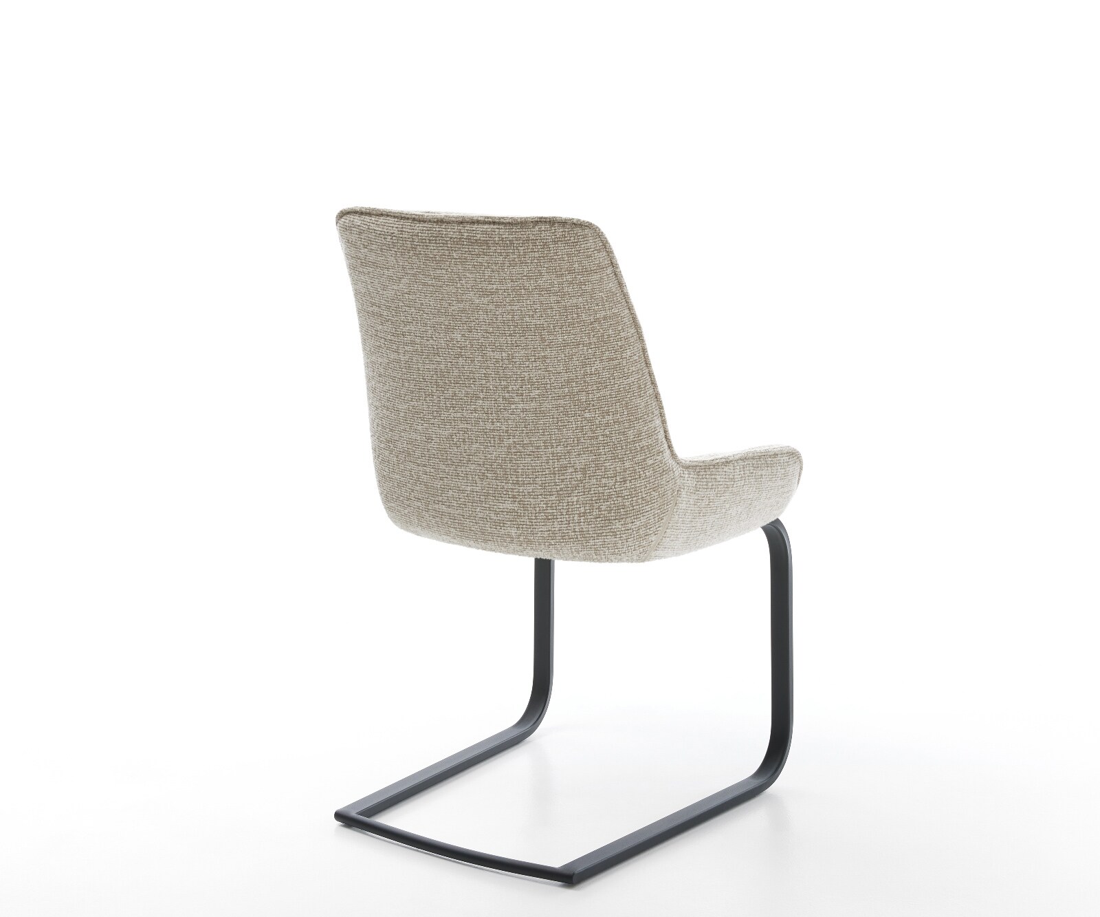 Cantilever Taimi-Flex tissu tissé doux beige pied cantilever plat noir 5
