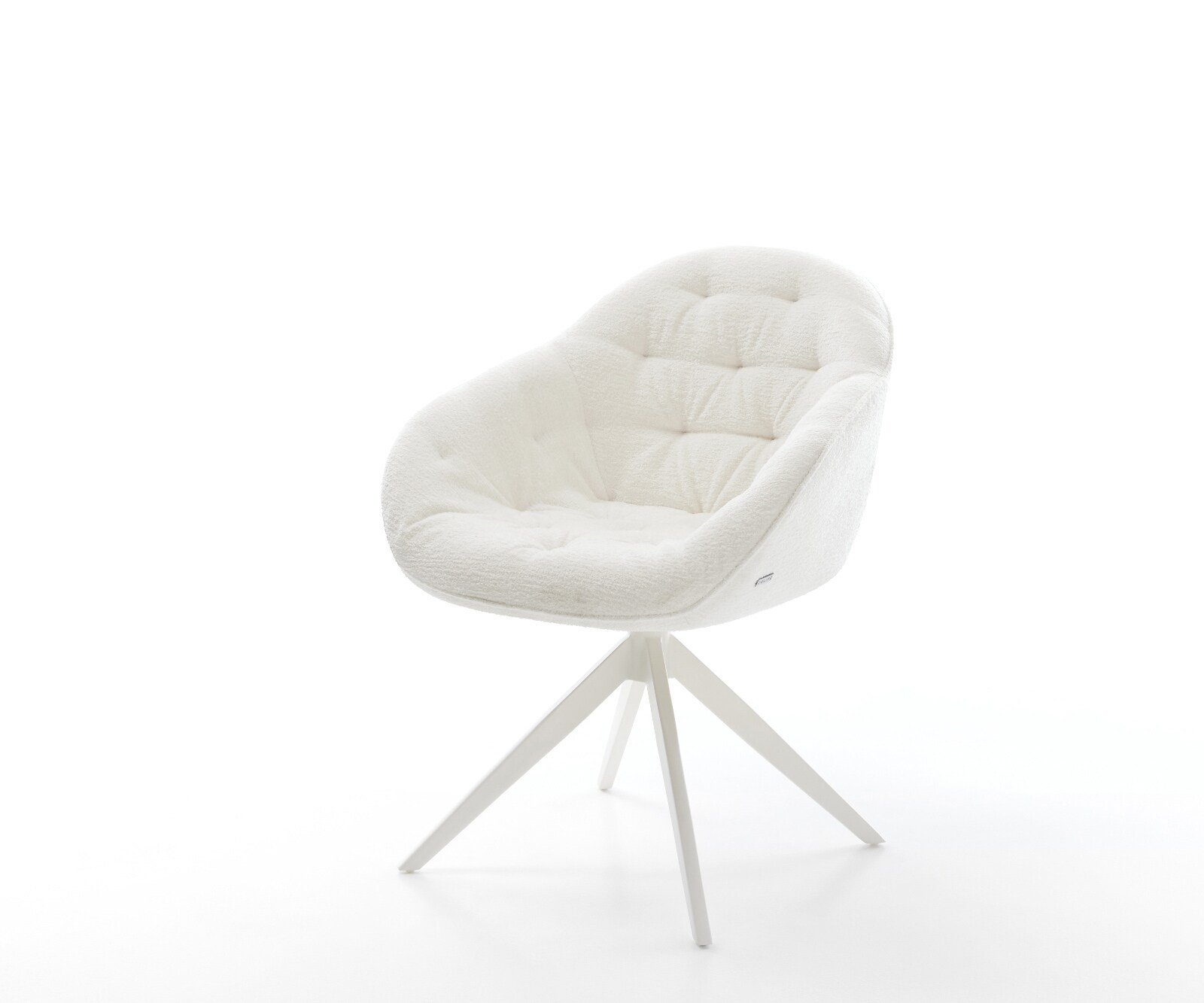 Chaise-pivotante Gaio-Flex bouclé doux beige pied croisé large blanc pivotement sur 360° fonction bascule 1