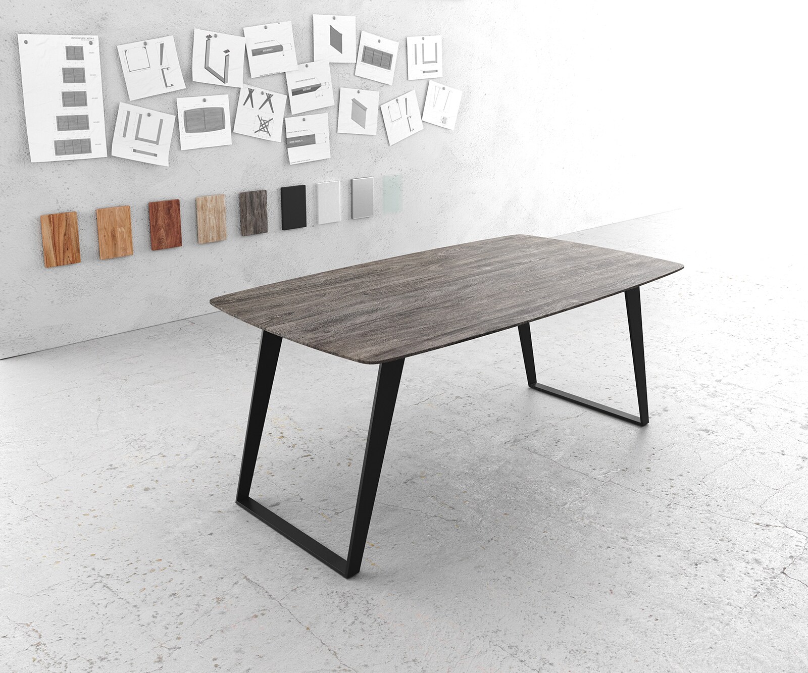 Table-à-manger Edge bord suisse bois massif Boot 3