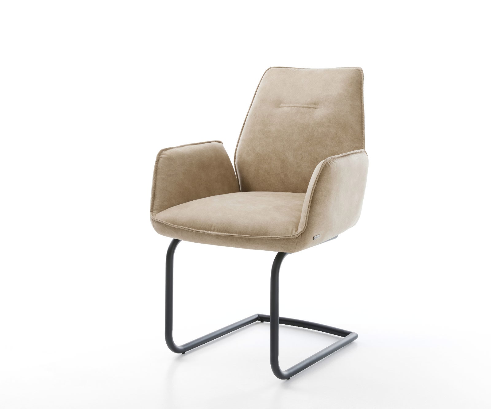 Cantilever Zoa-Flex microvelours beige vintage pied cantilever rond noir ressorts ensachés Cantilever Zoa-Flex microvelours beige vintage pied cantilever rond noir ressorts ensachés