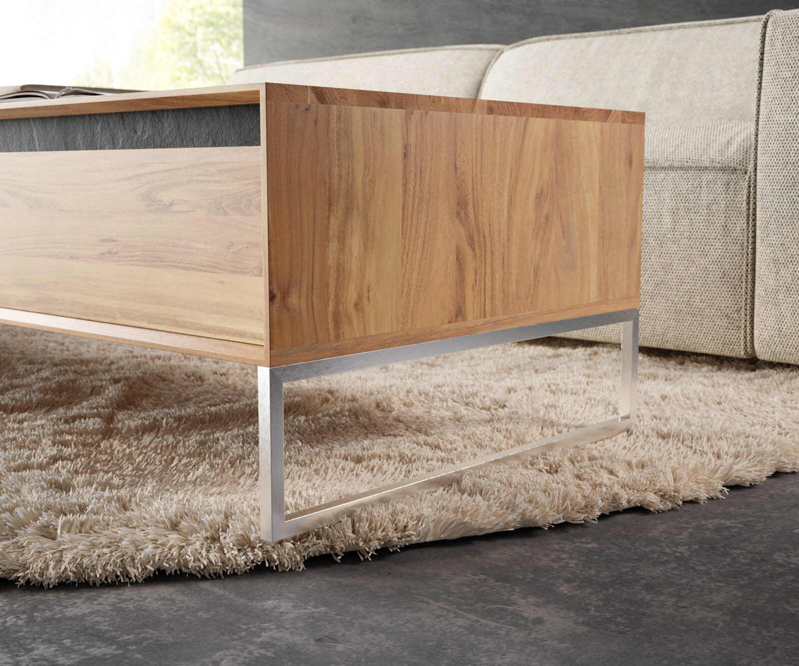 Pied-Patin mince 15 cm inoxydable brossé pour meubles à caisson de profondeur 60 cm (lot de 2) 2