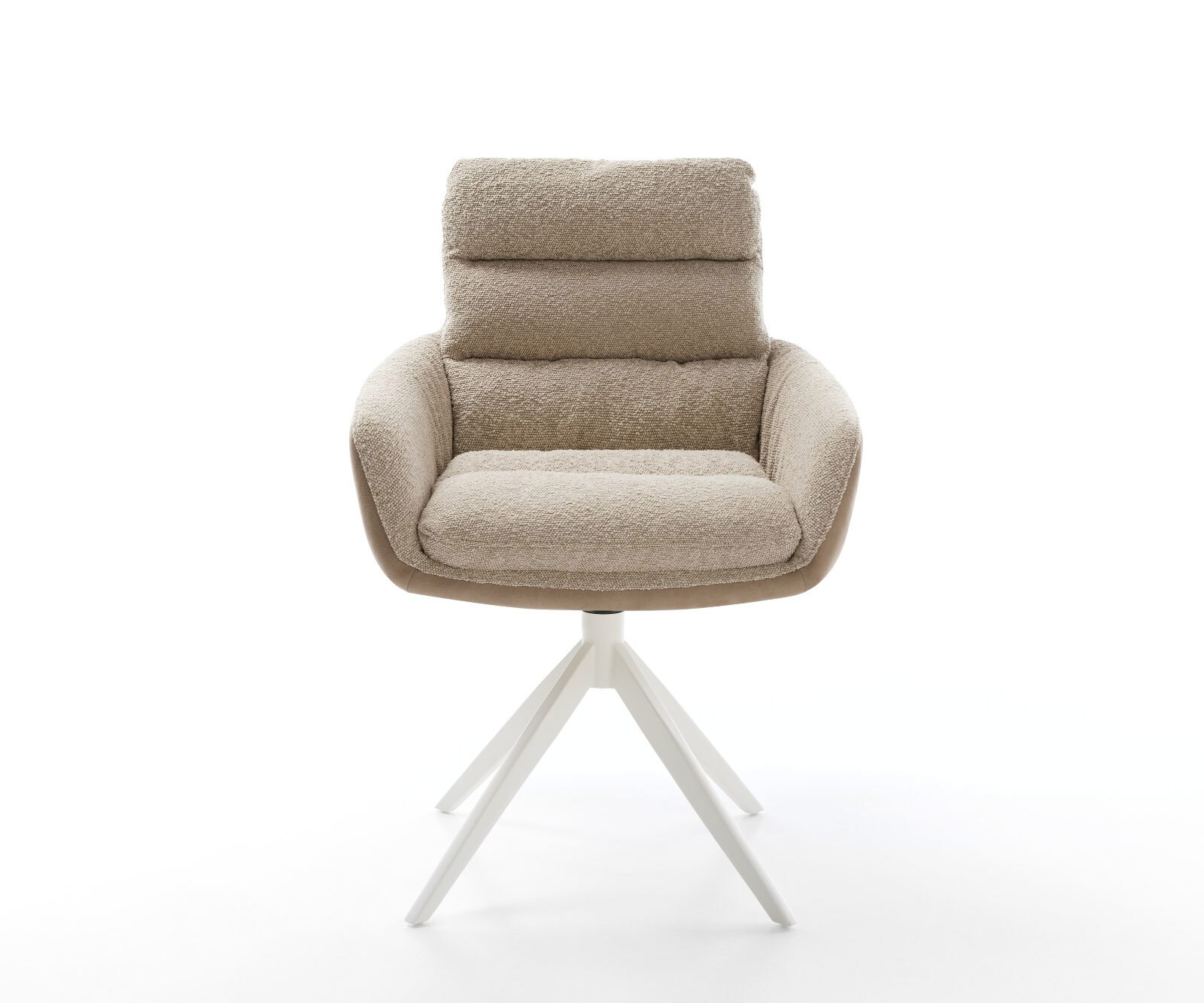 Chaise-pivotante Abelia-Flex avec accoudoirs tissu mixte couleur boue pied croisé large blanc pivotement sur 360° fonction bascule 1 Chaise-pivotante Abelia-Flex avec accoudoirs tissu mixte couleur boue pied croisé large blanc pivotement sur 360° fonction bascule 1