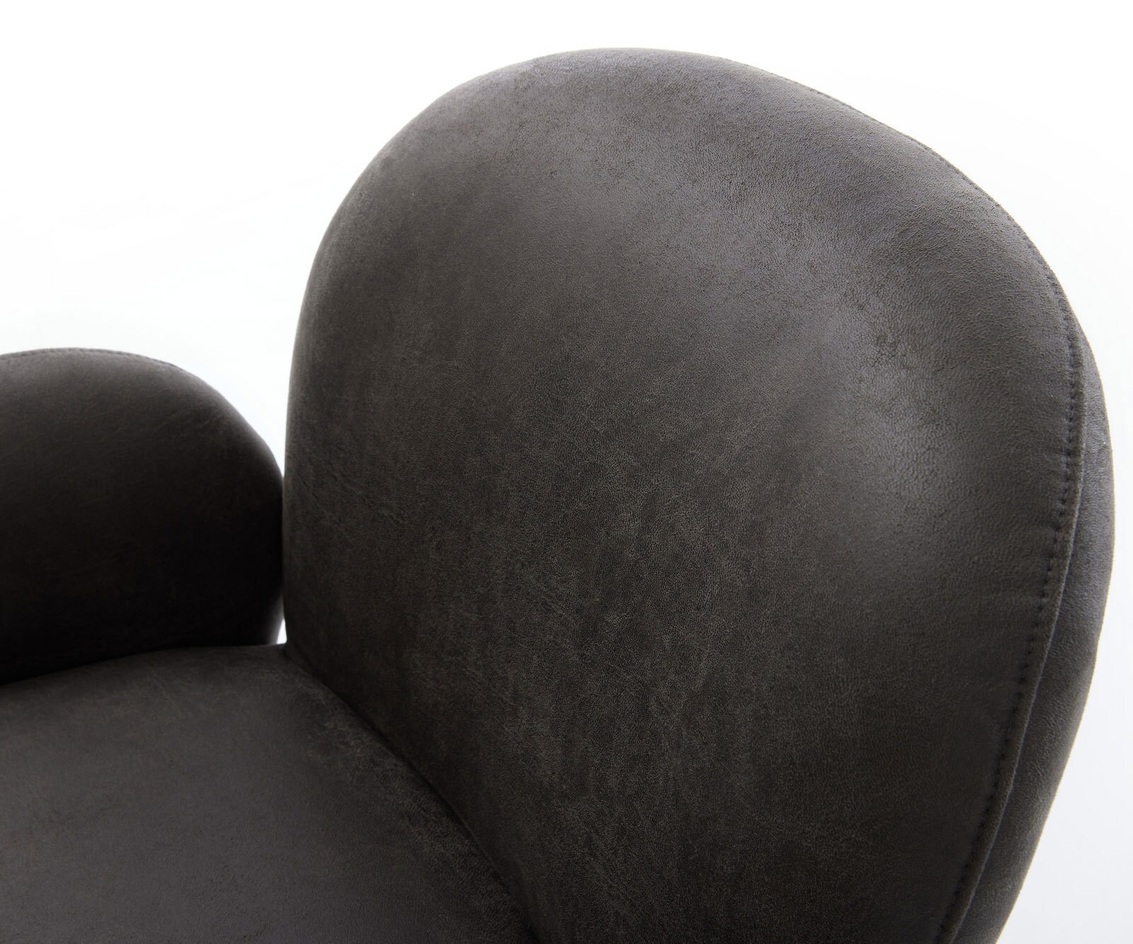 Chaise-pivotante Nube-Flex avec accoudoirs microvelours anthracite vintage pied croisé large aspect titane pivotement sur 360° ressorts ensachés 4