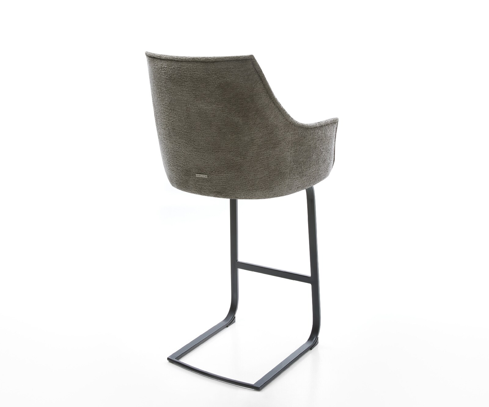 Chaise-de-bar Alja-Flex Bouclé doux Boue Pied cantilever plat noir Noir Ressort ensaché 5