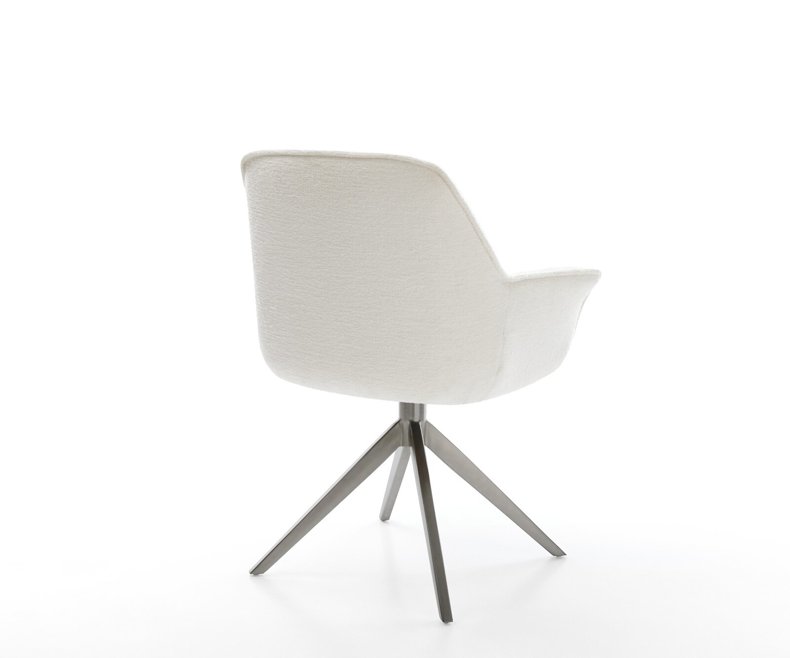 Chaise-pivotante Keila-Flex avec accoudoirs bouclé doux beige pied croisé large grafiete pivotement sur 360° fonction bascule 5