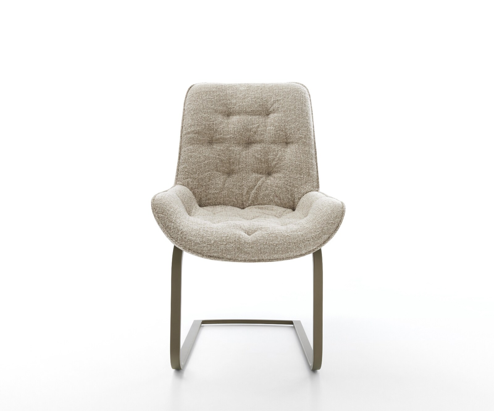 Cantilever Taimi-Flex tissu tissé doux beige pied cantilever plat aspect titane 1