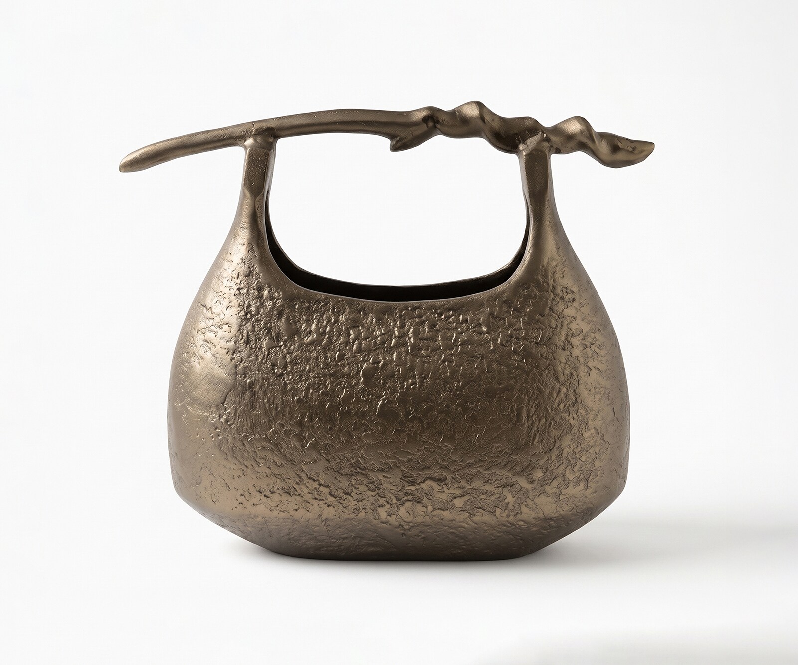 Vase Ramea l43 x P17 x H35 cm Aluminium Aurum Satin Moulé